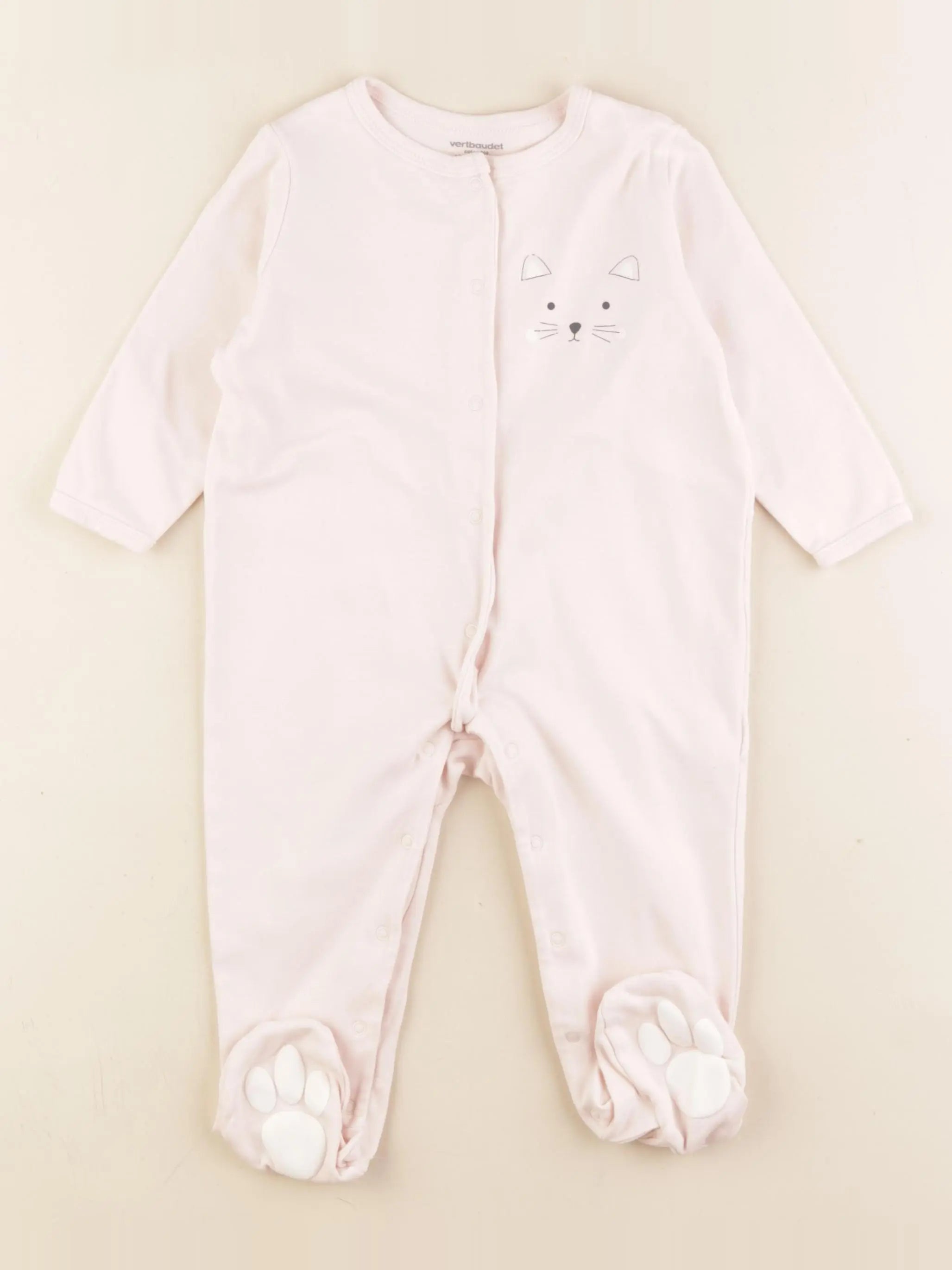 Vertbaudet - pyjama coton rose - 18 mois