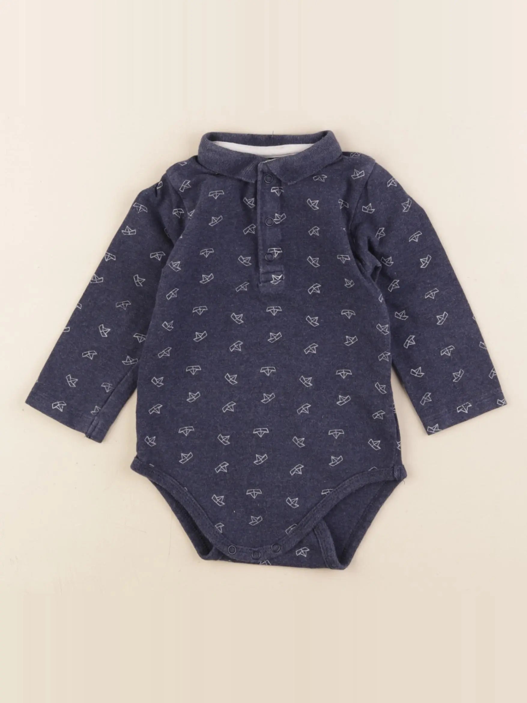 Vertbaudet - body à col bleu - 18 mois