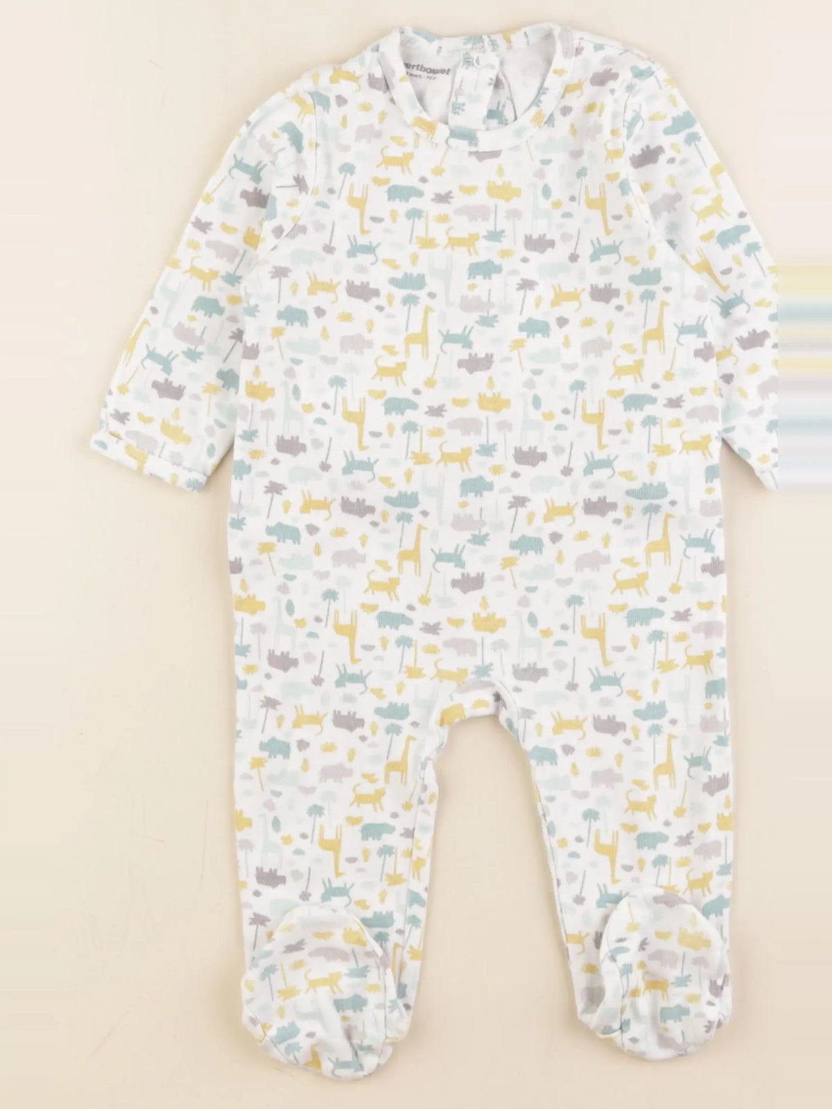 Vertbaudet - pyjama coton blanc - 9 mois