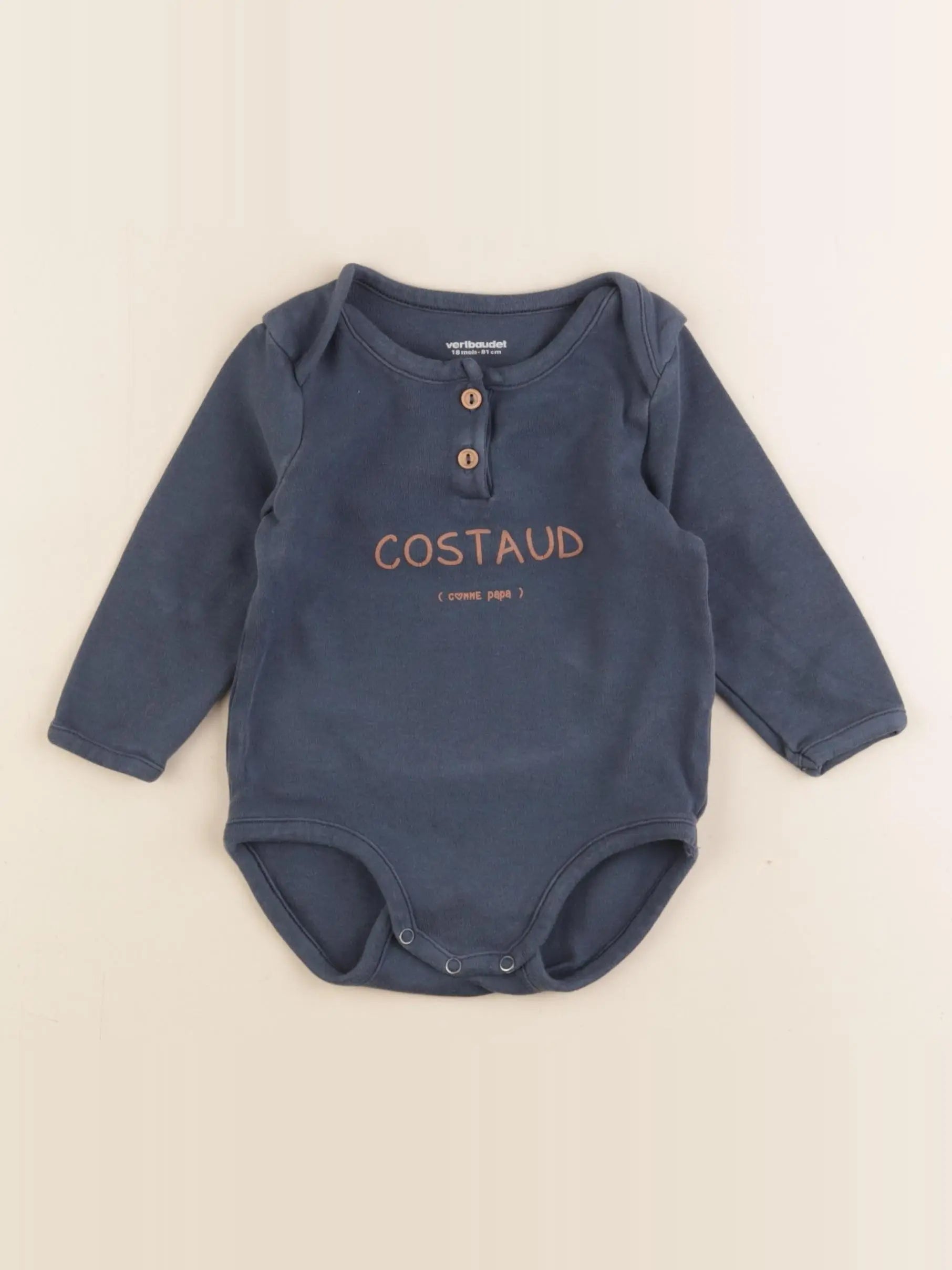 Vertbaudet - body bleu - 18 mois