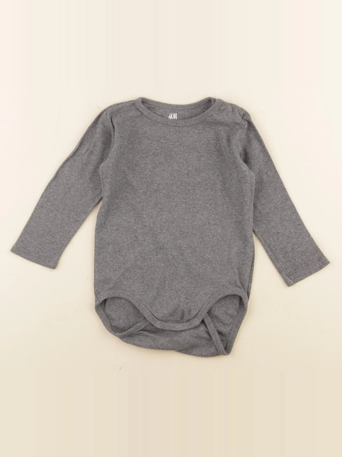 H&M - body gris - 9/12 mois