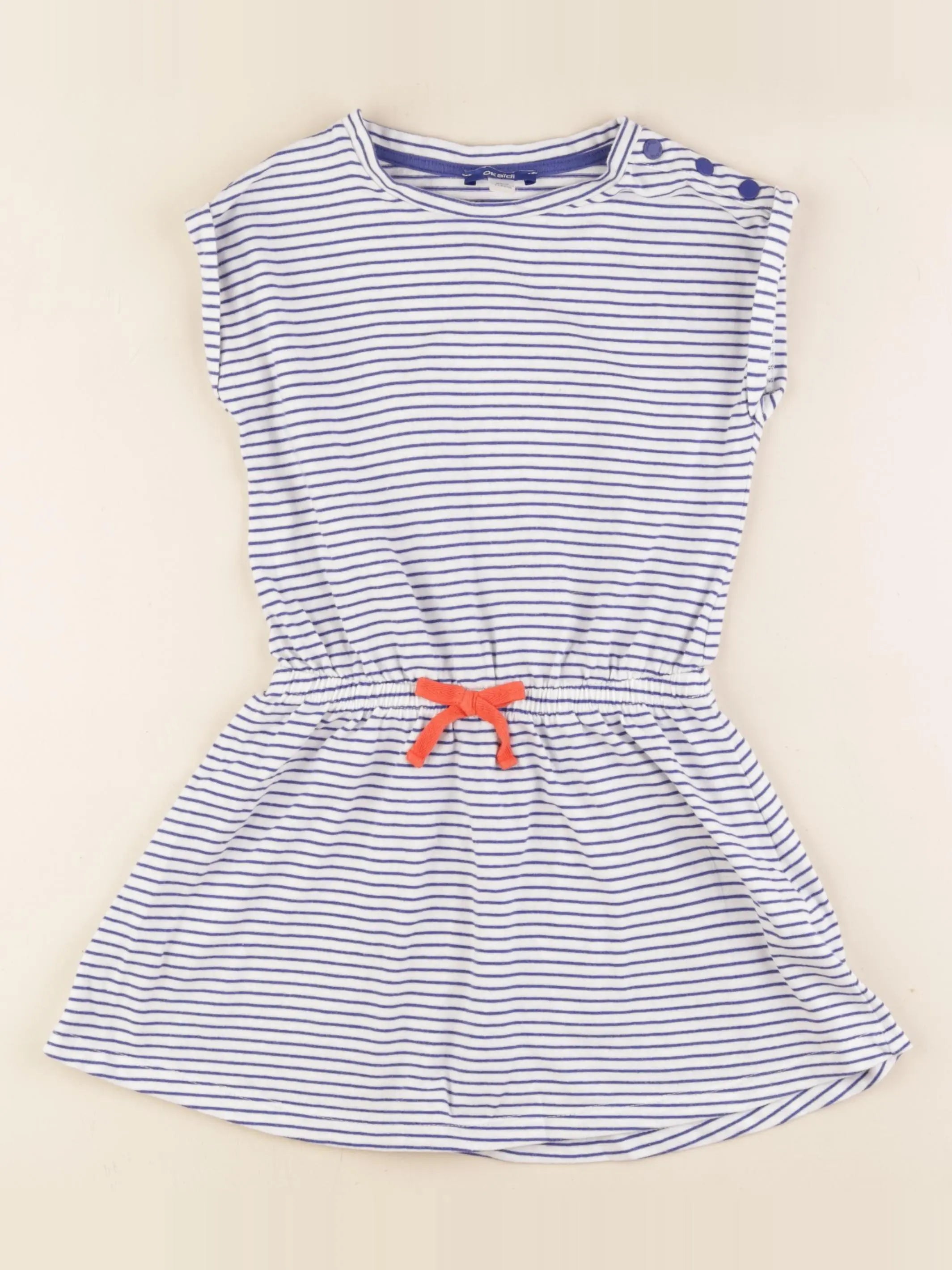 Okaidi - robe blanc, bleu - 6 ans
