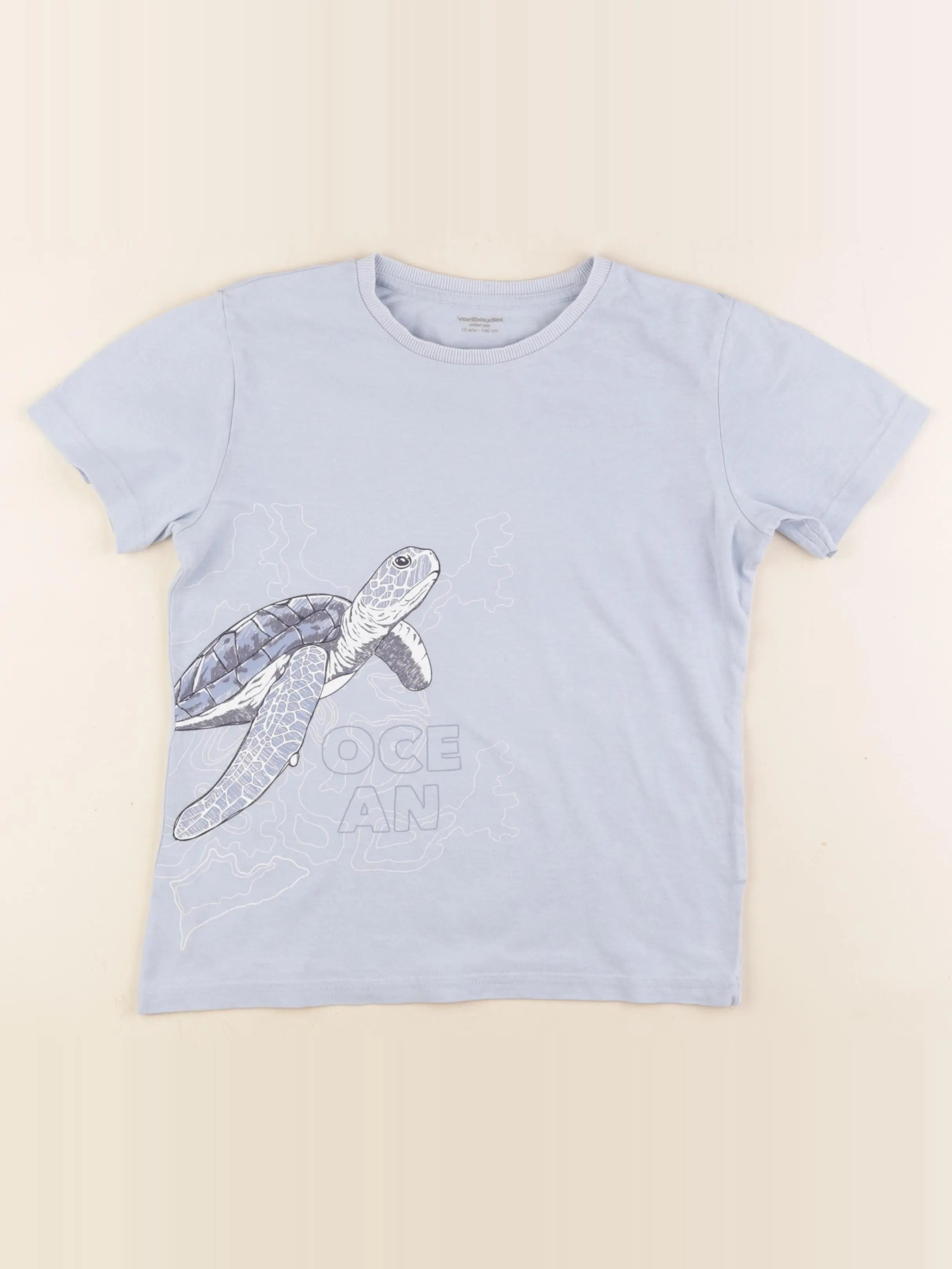 Vertbaudet - tee-shirt bleu - 10 ans