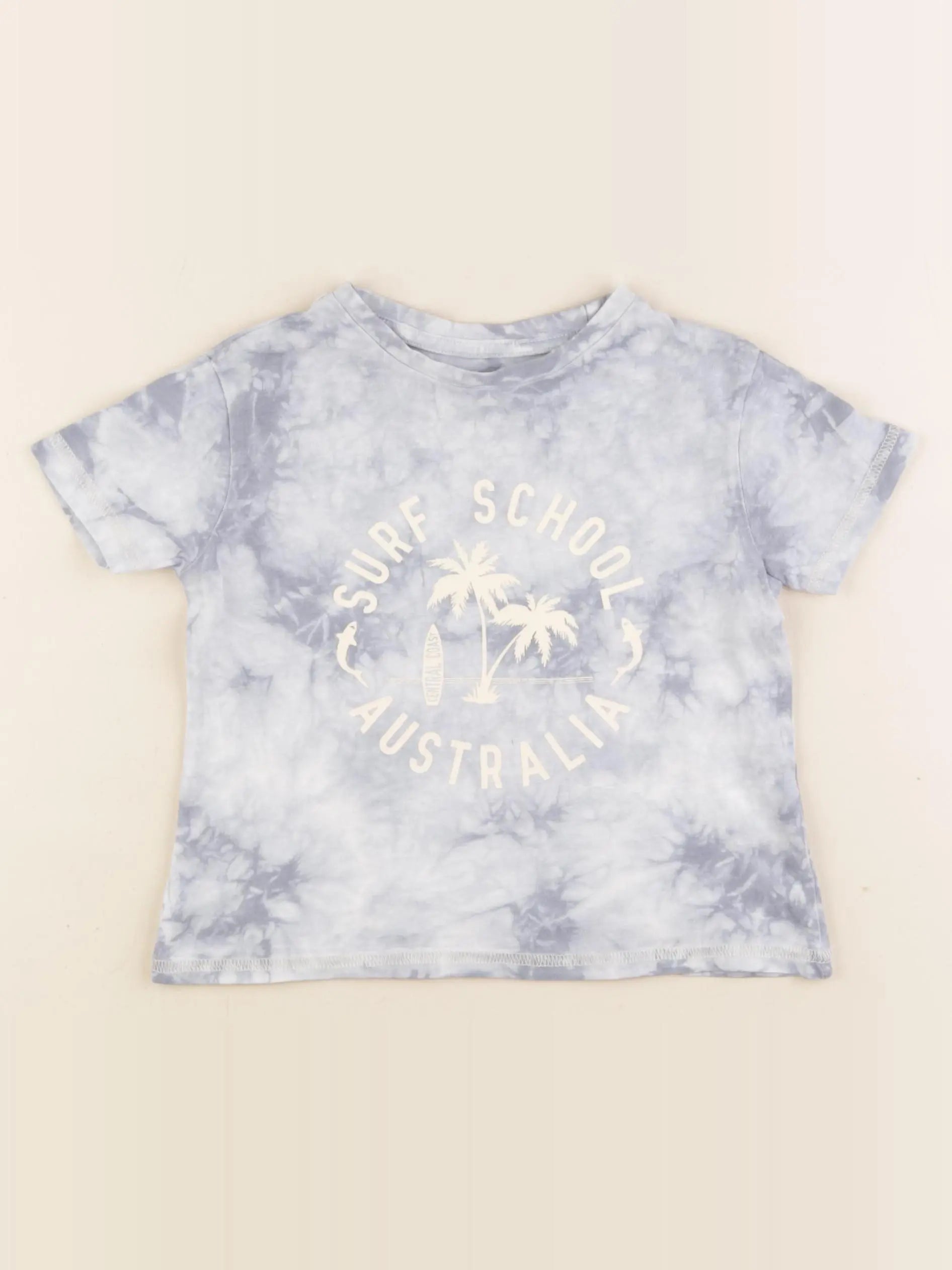 Vertbaudet - tee-shirt bleu, blanc - 2 ans