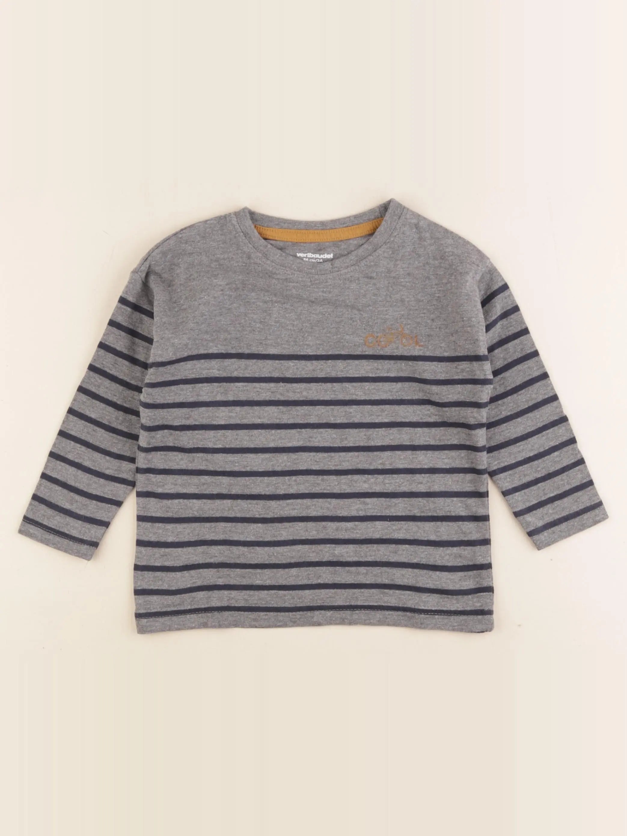Vertbaudet - tee-shirt gris - 2 ans