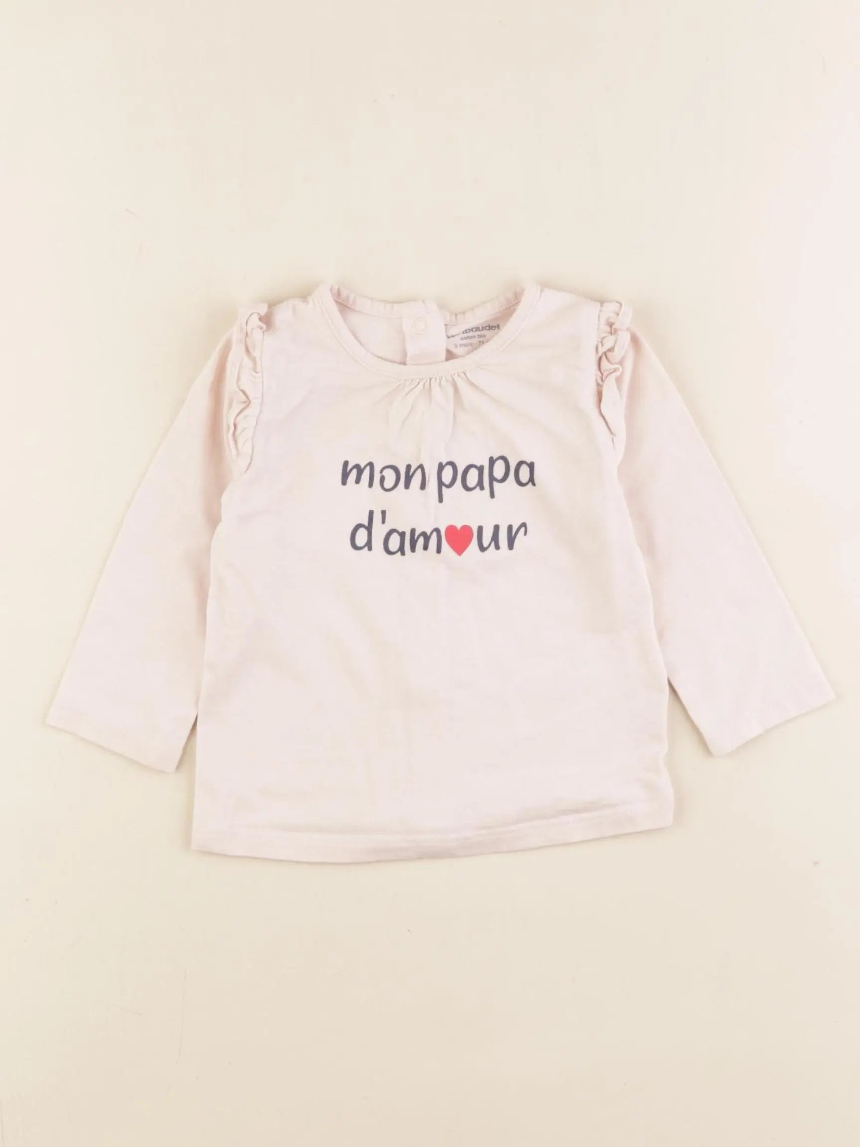 Vertbaudet - tee-shirt rose - 9 mois