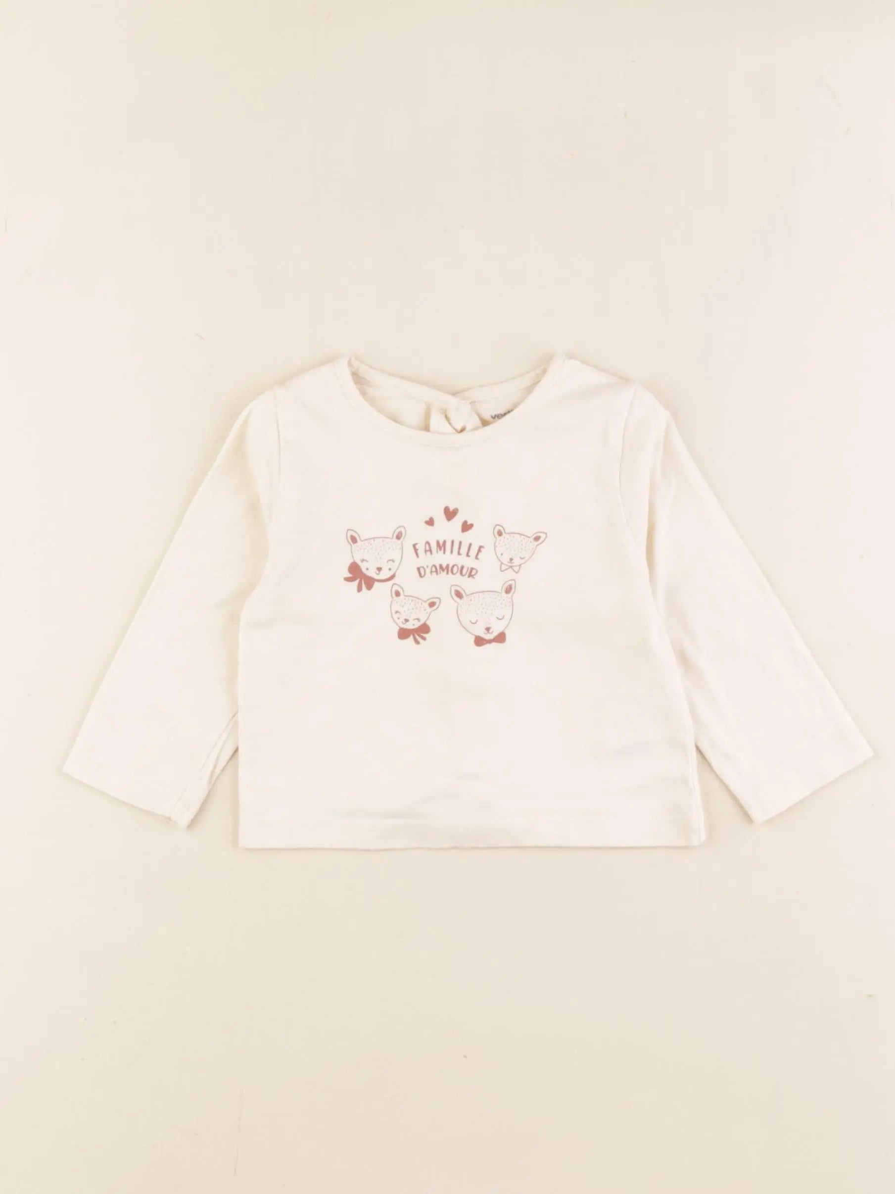 Vertbaudet - tee-shirt beige - 3 mois