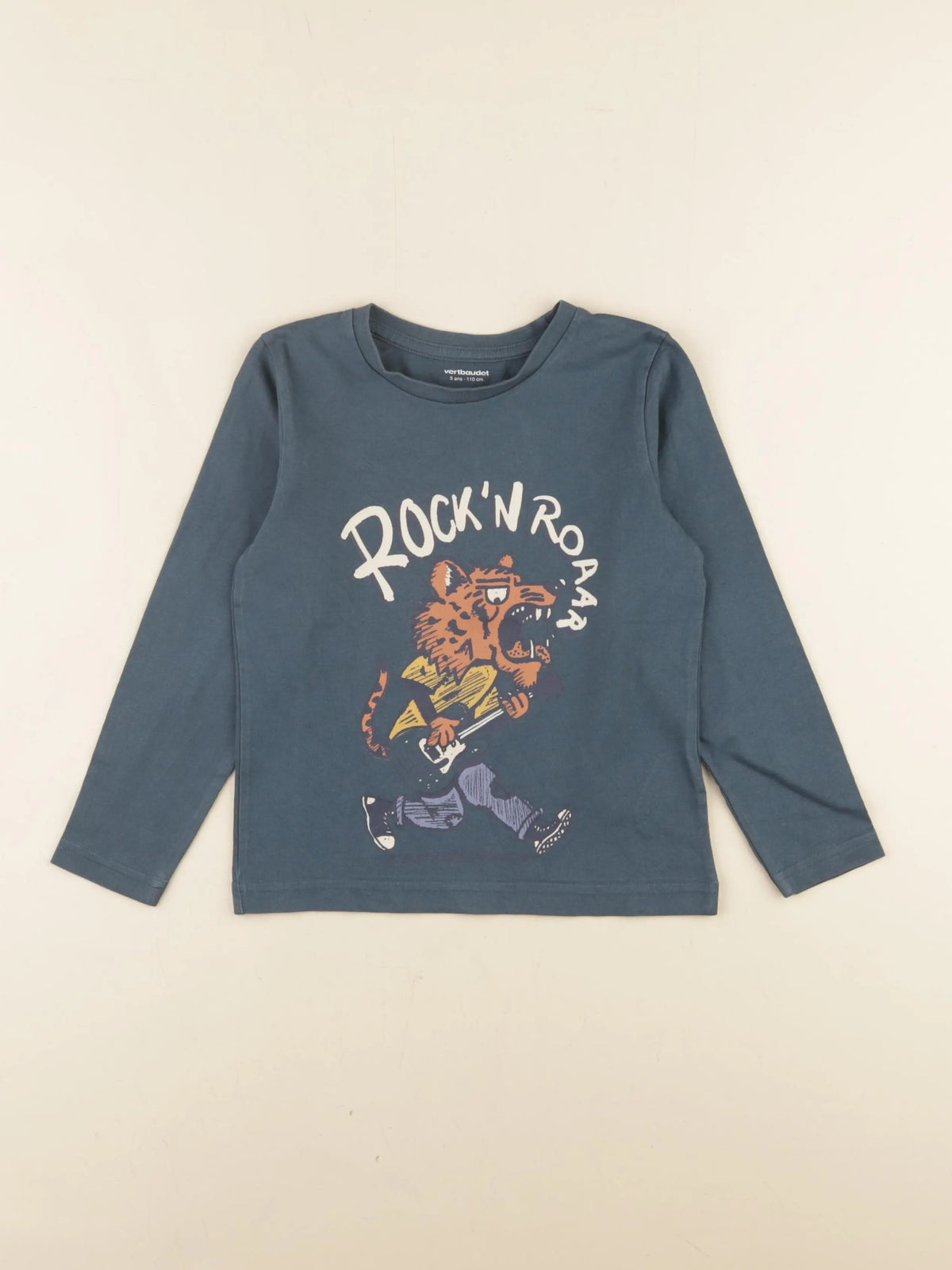 Vertbaudet - tee-shirt bleu - 5 ans