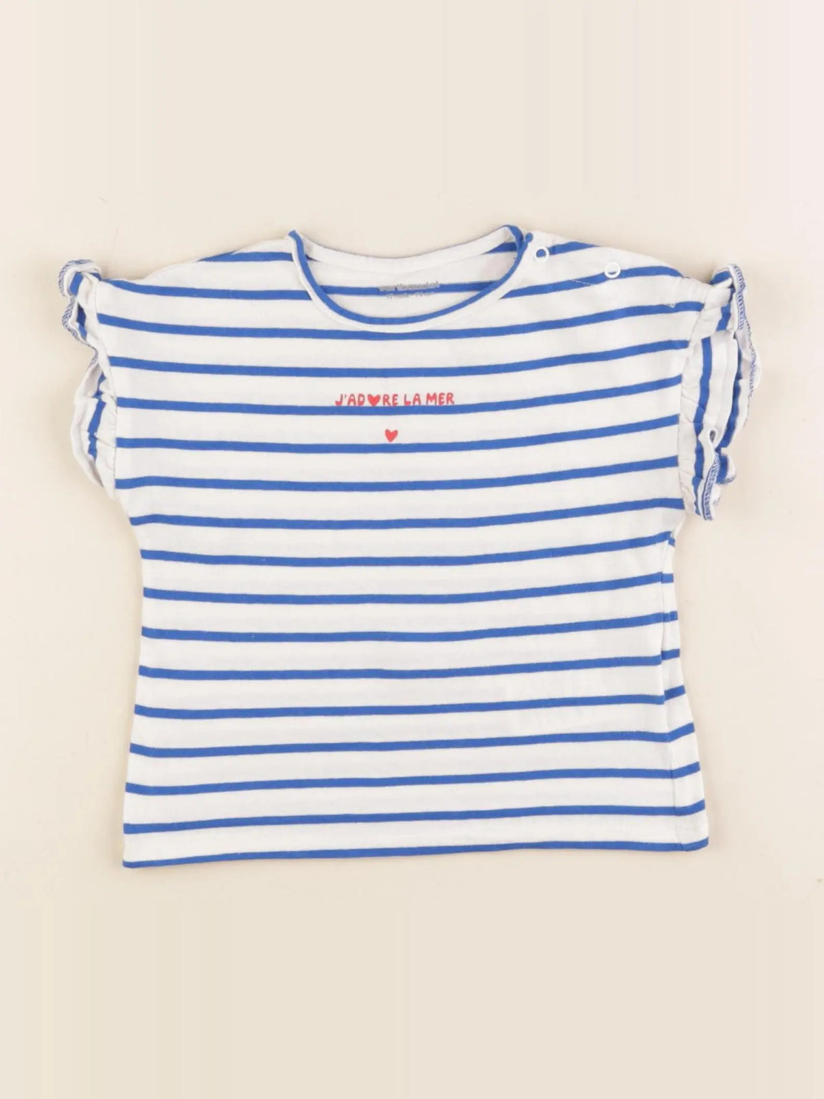 Vertbaudet - tee-shirt bleu - 12 mois