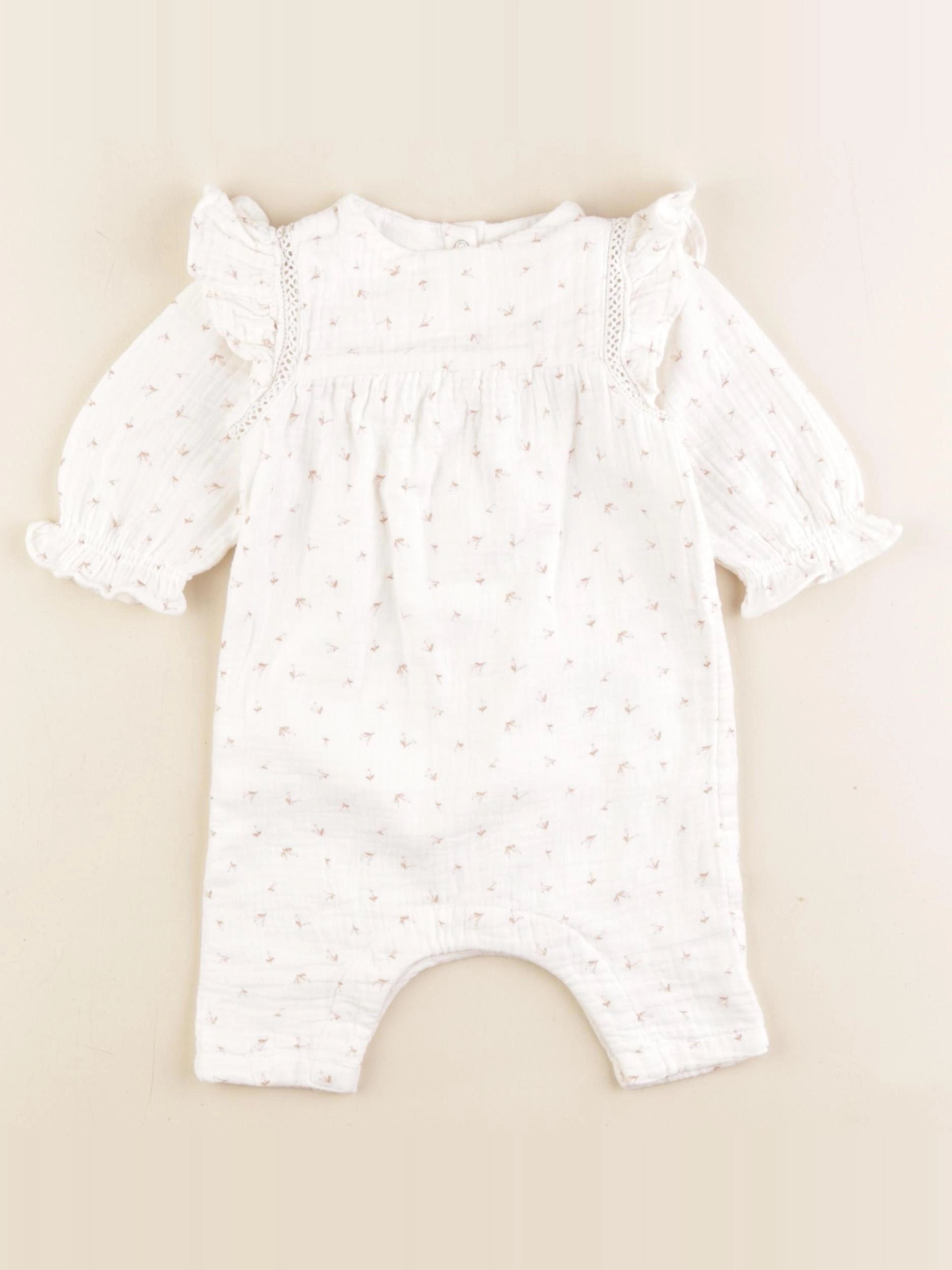 Vertbaudet - combinaison blanc - 3 mois