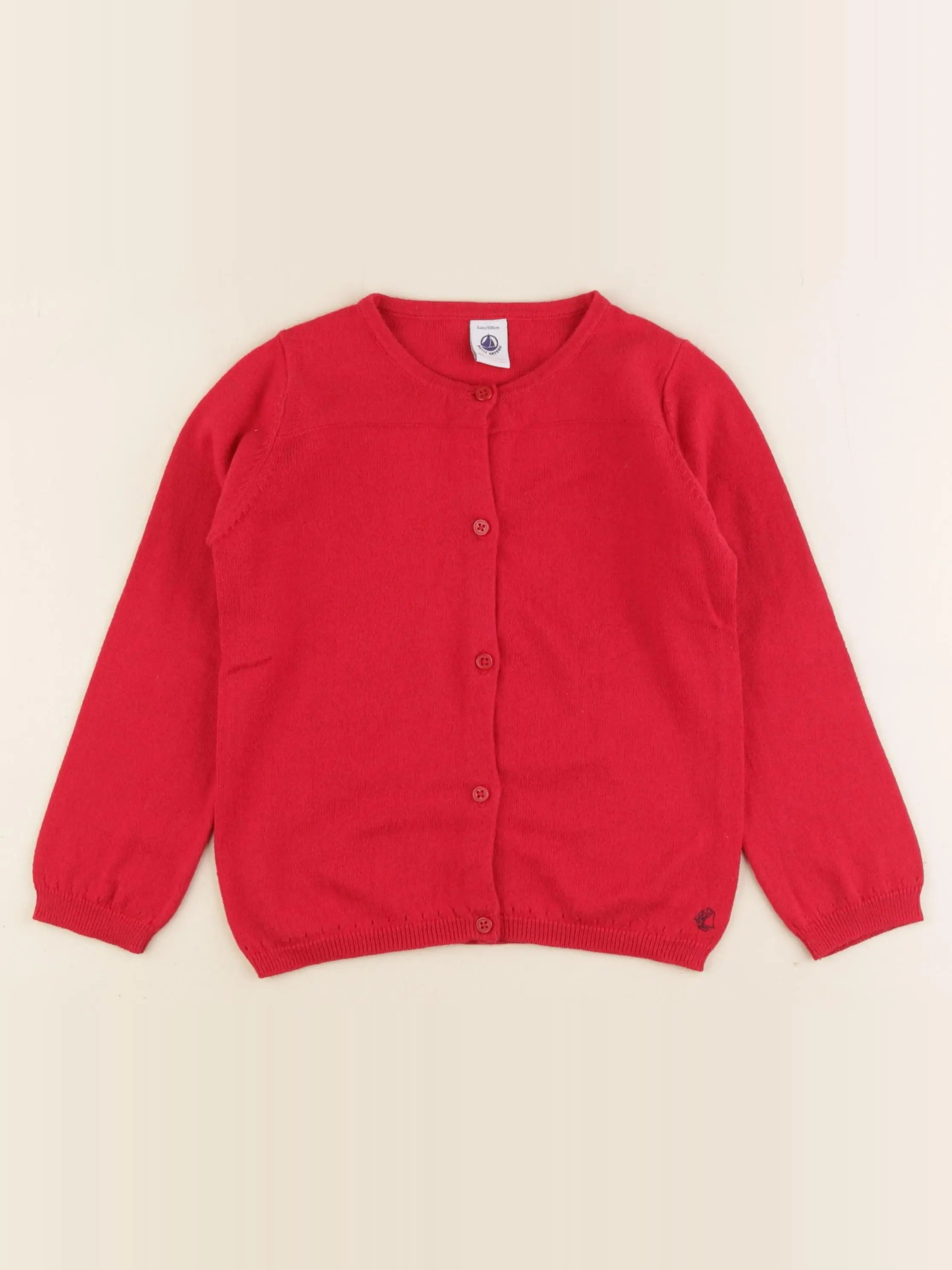 Petit Bateau - gilet rouge - 5 ans