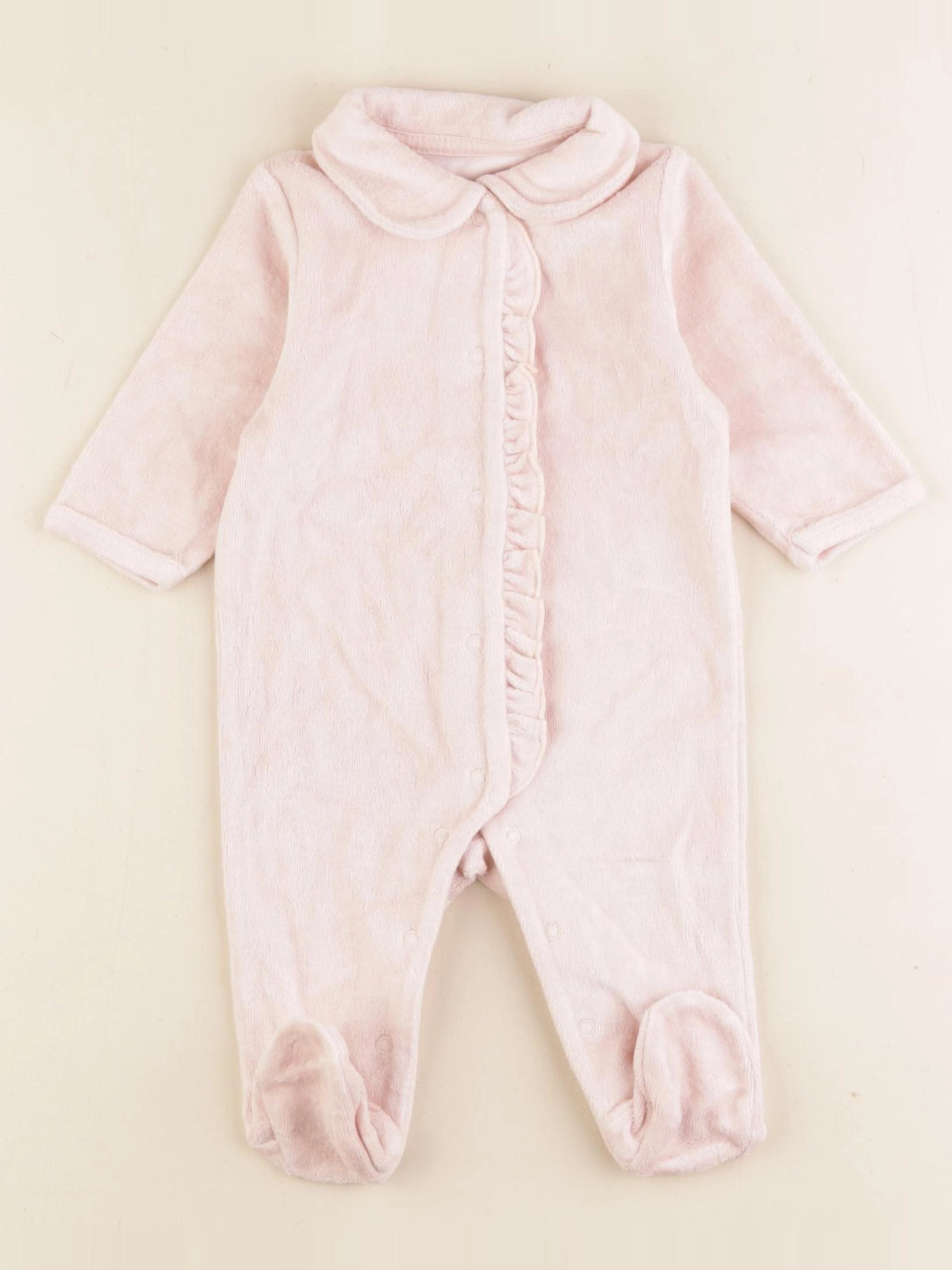 Vertbaudet - pyjama velours rose - 3 mois