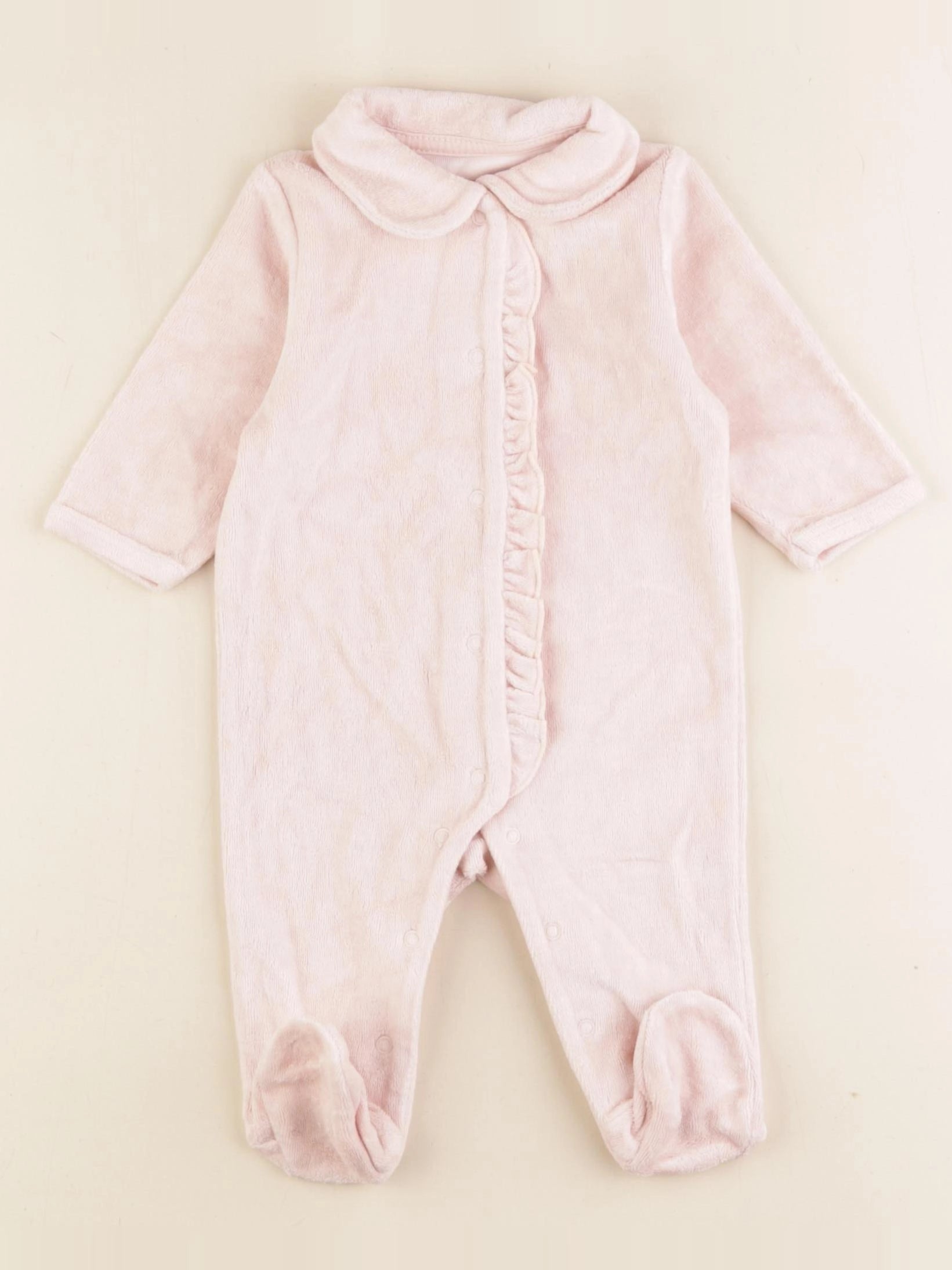 Vertbaudet - pyjama velours rose - 3 mois