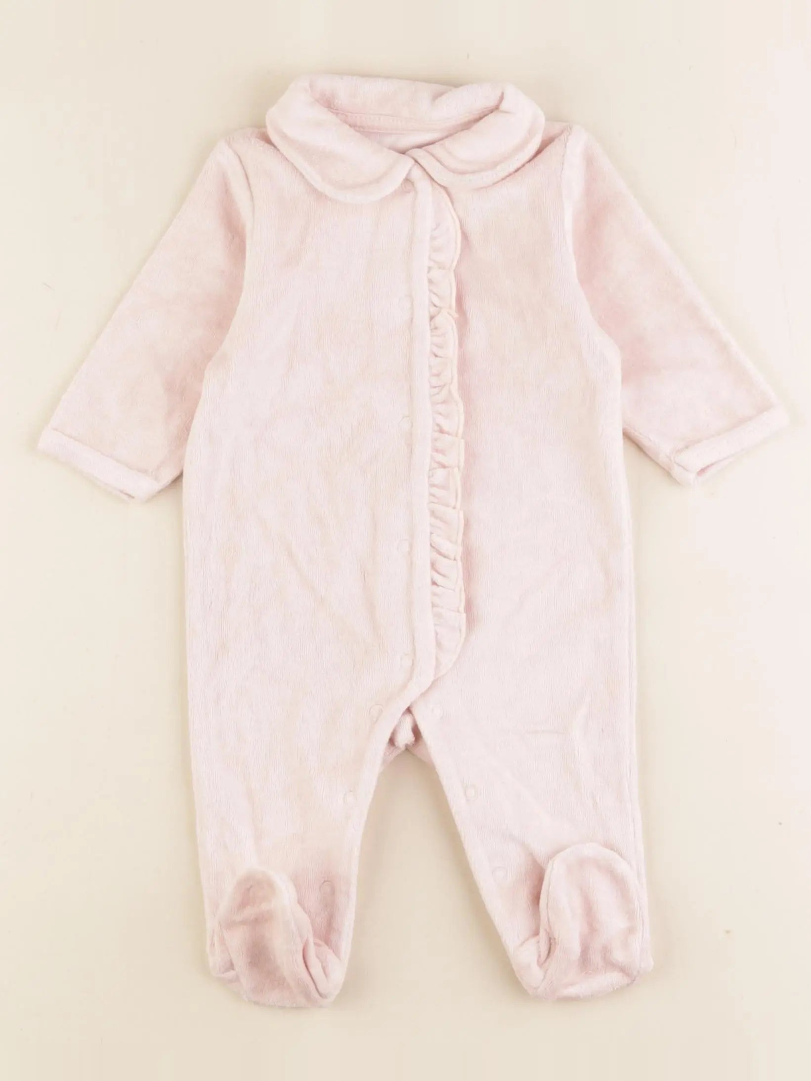 Vertbaudet - pyjama velours rose - 3 mois