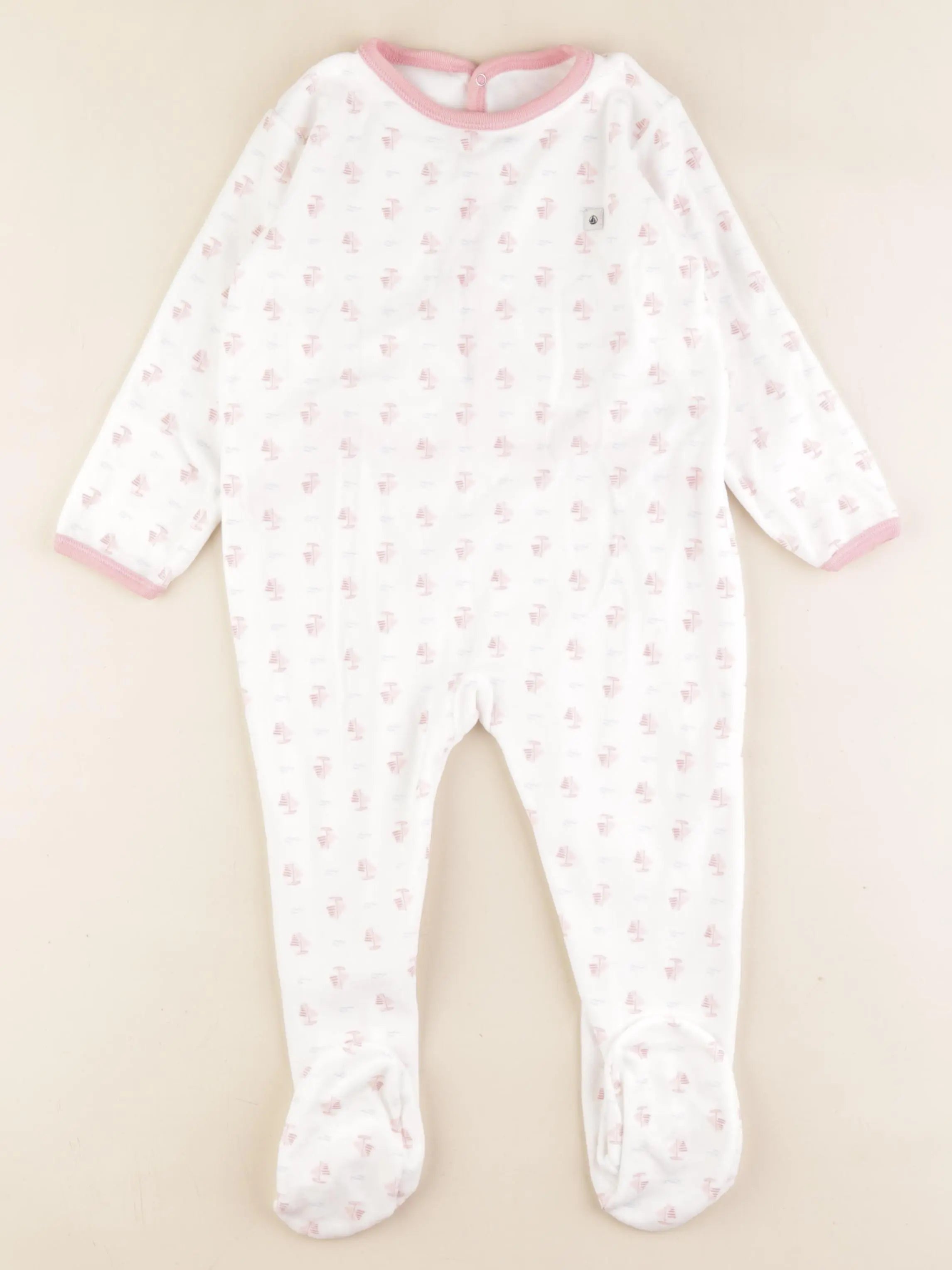 Petit Bateau - pyjama velours rose - 36 mois
