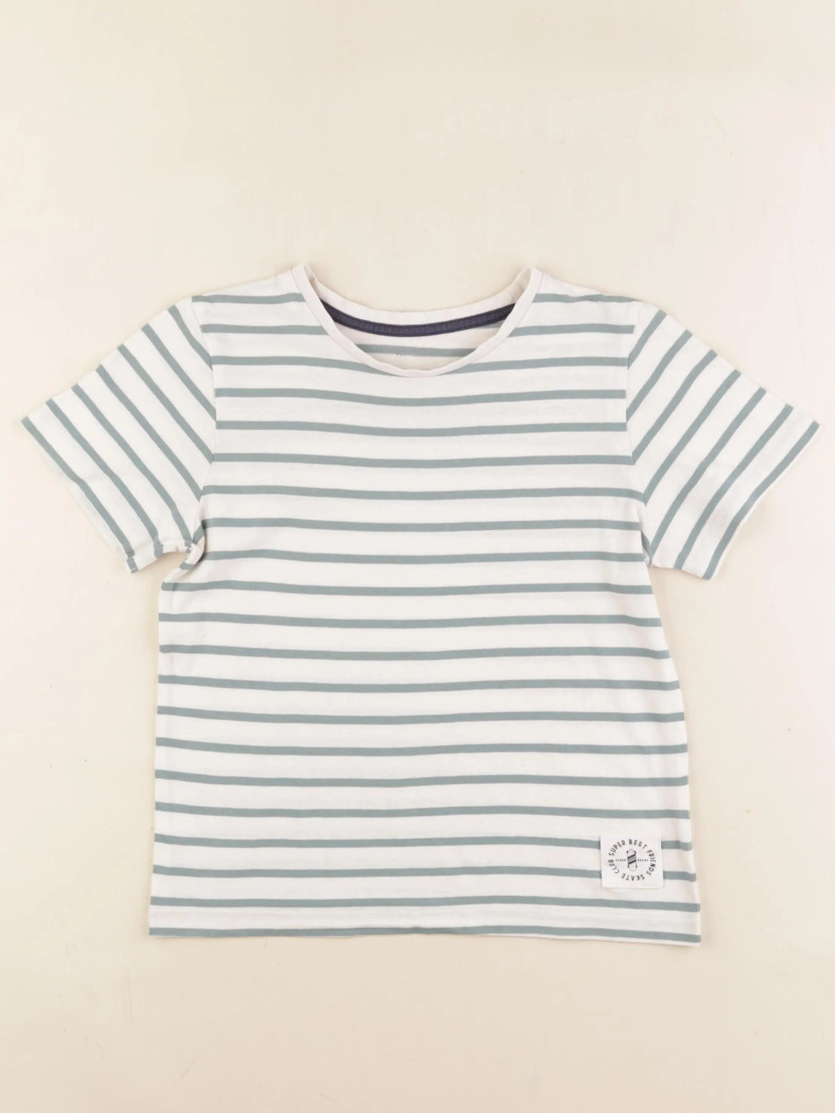 Vertbaudet - tee-shirt blanc, vert - 8 ans