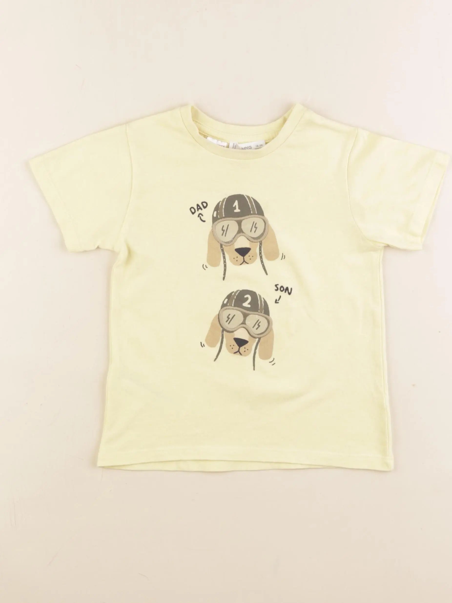 Mango - tee-shirt jaune - 18/24 mois