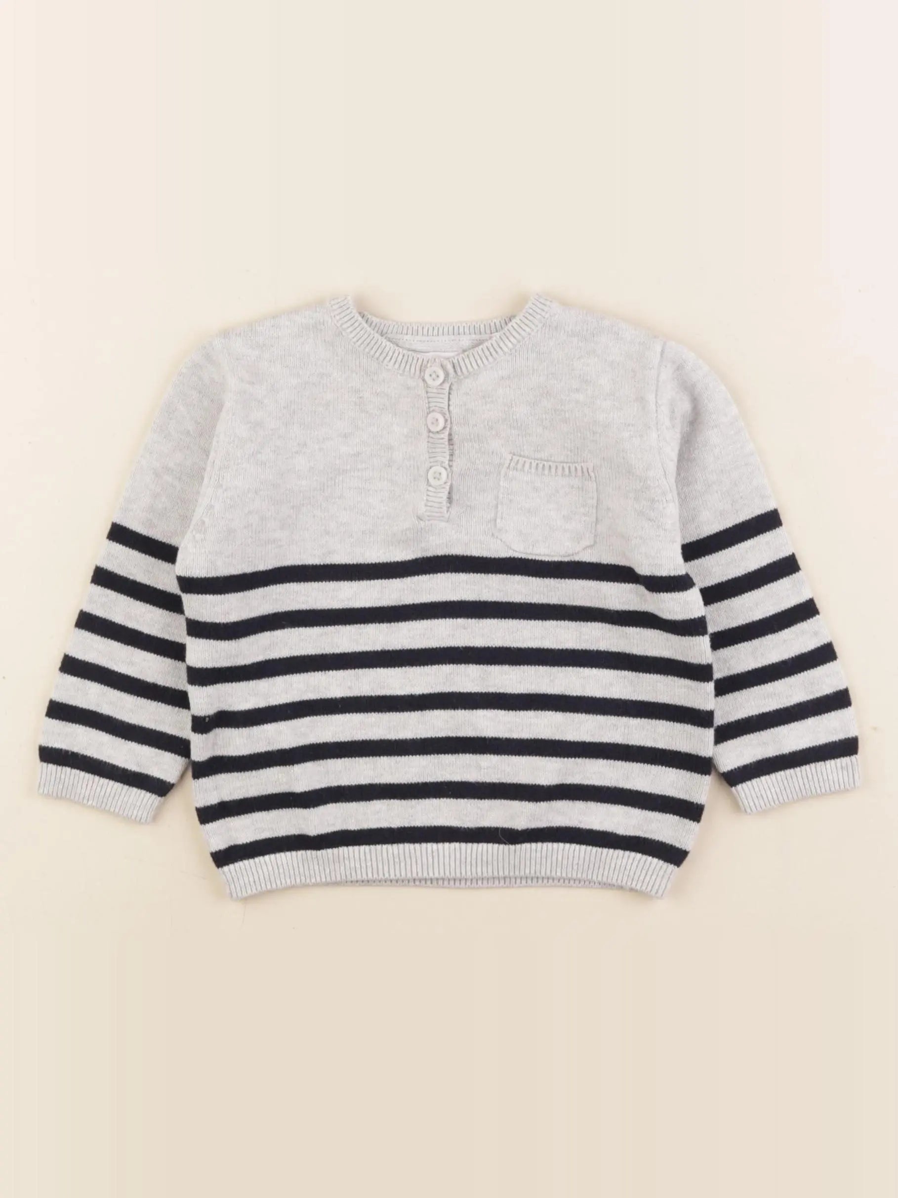 Mango - pull gris - 9/12 mois