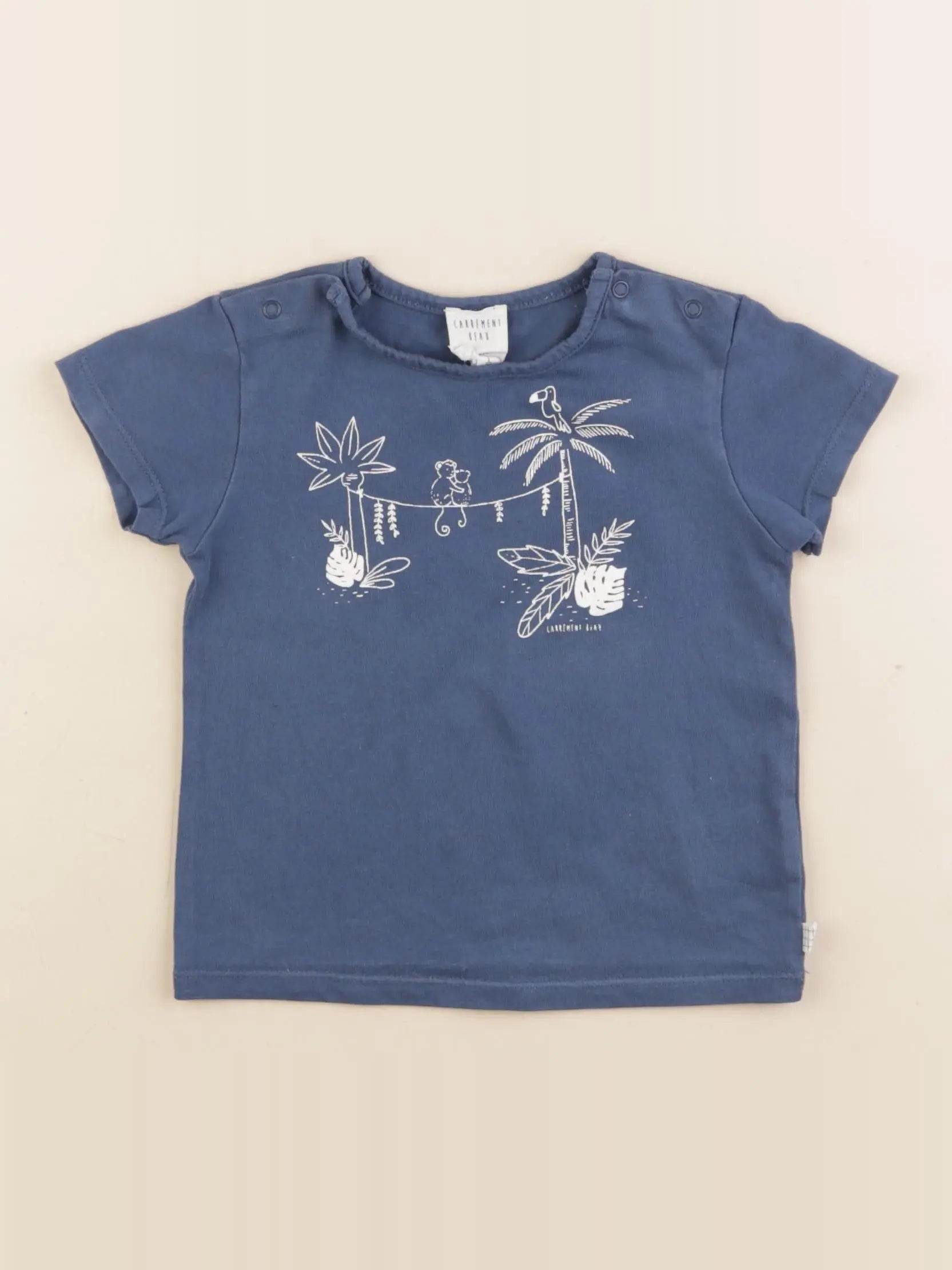 Carrément Beau - tee-shirt bleu - 2 ans