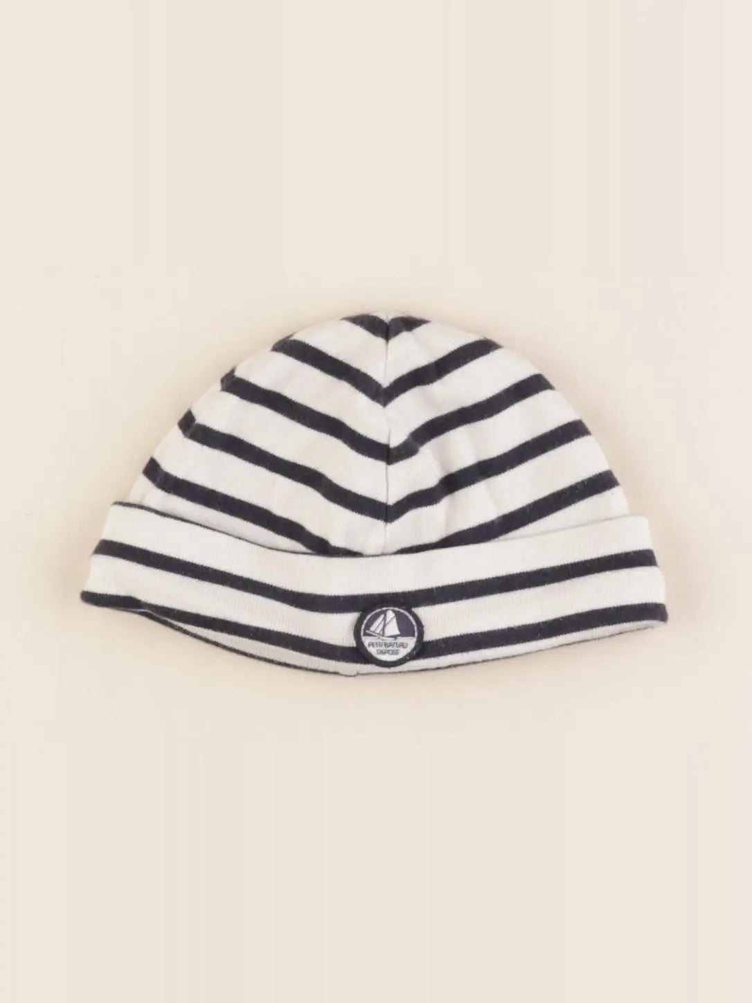Petit Bateau - bonnet blanc, bleu - 12/18 mois