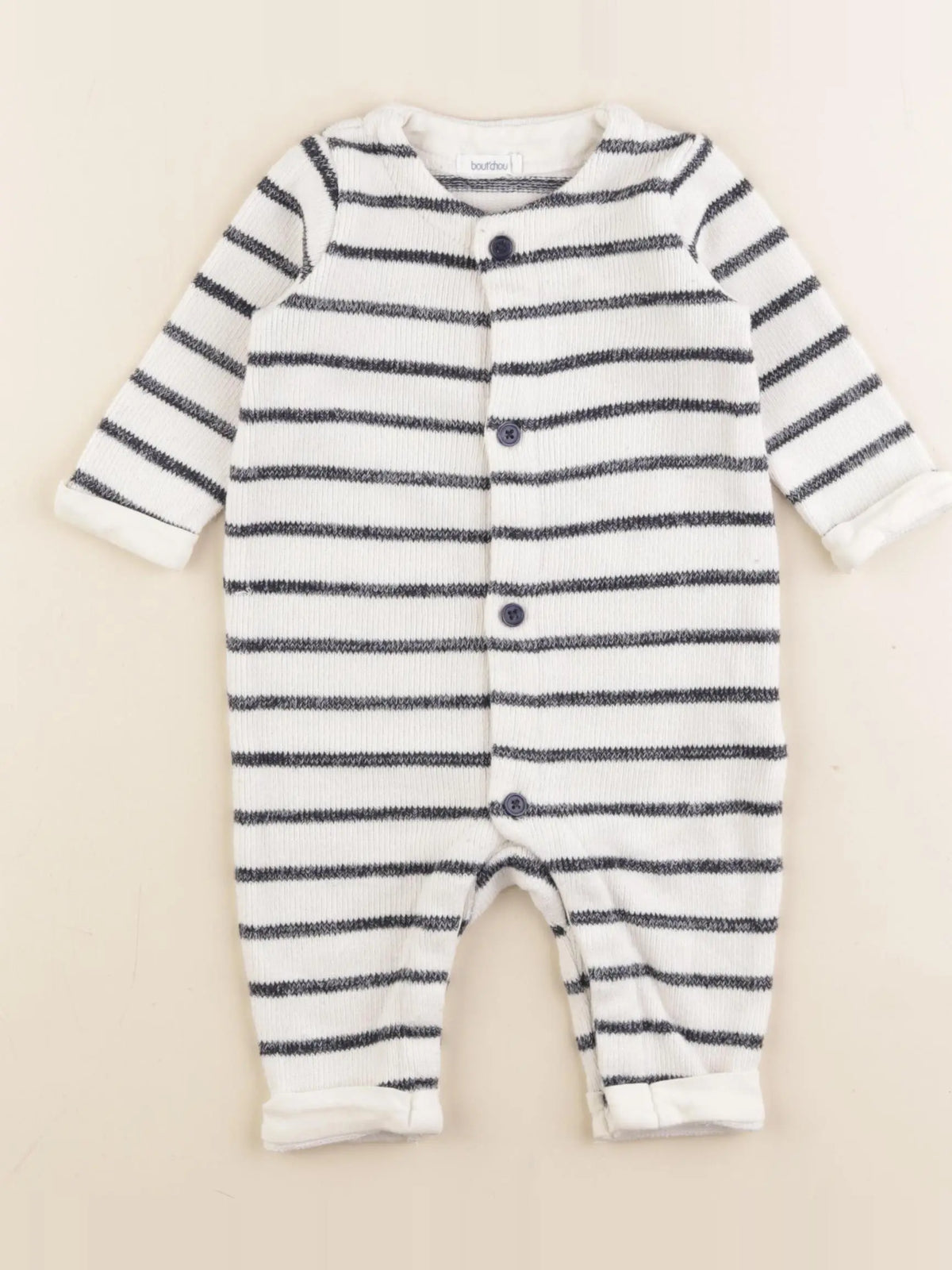 Boutchou - combinaison bleu, blanc - 3 mois