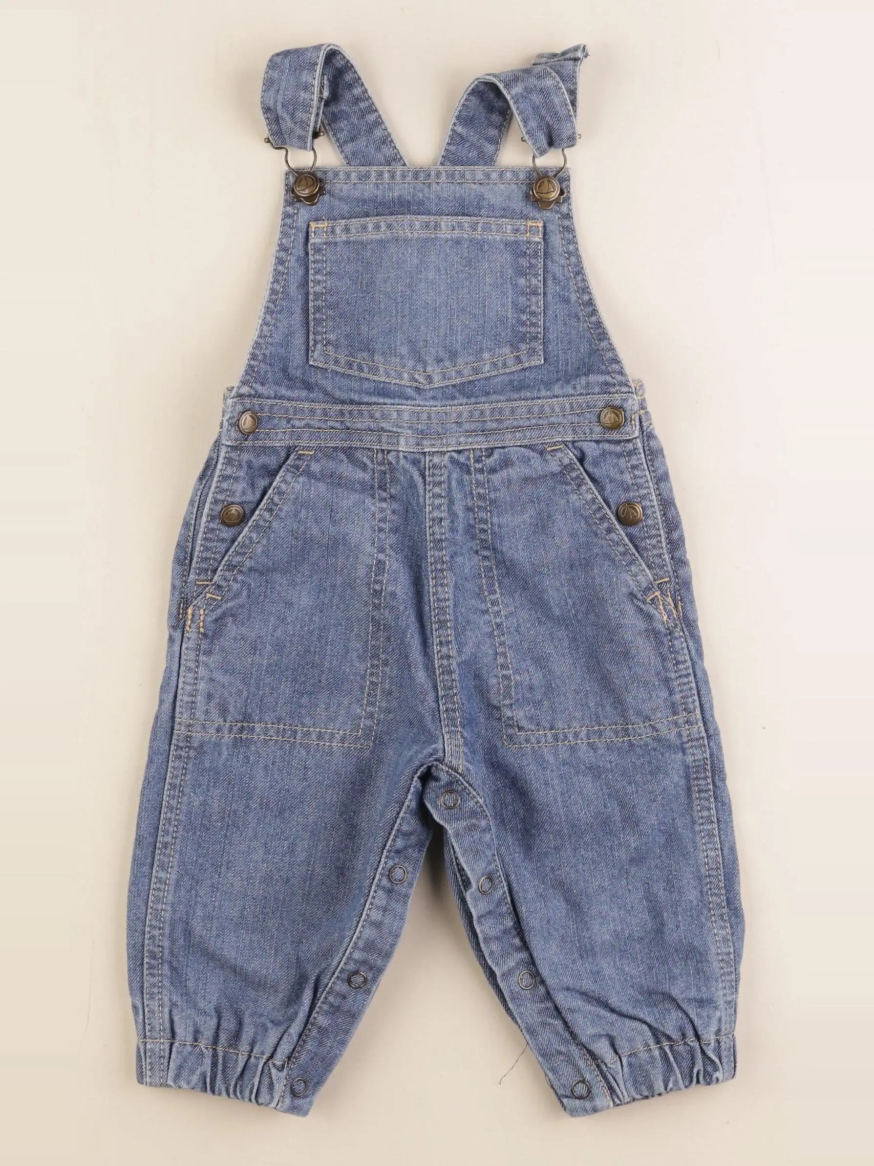 Petit Bateau - salopette bleu - 6 mois