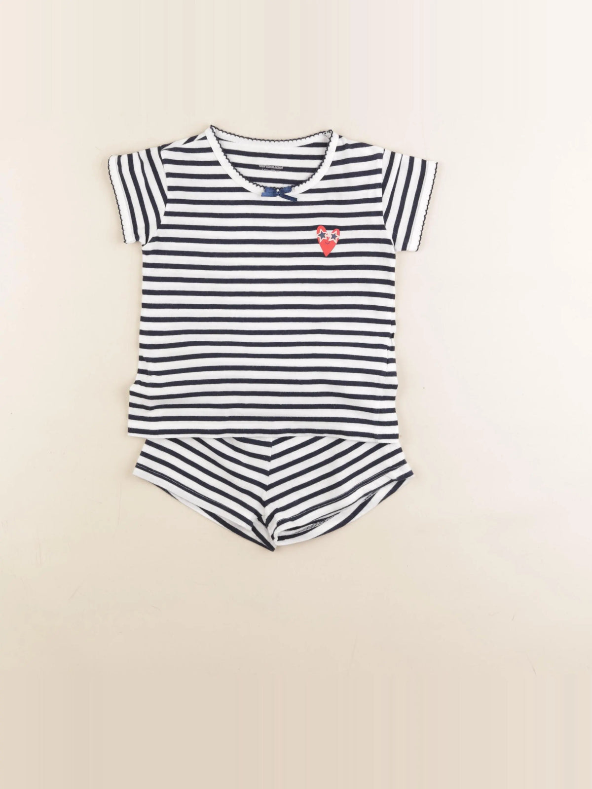Vertbaudet - pyjama coton blanc, bleu - 4 ans