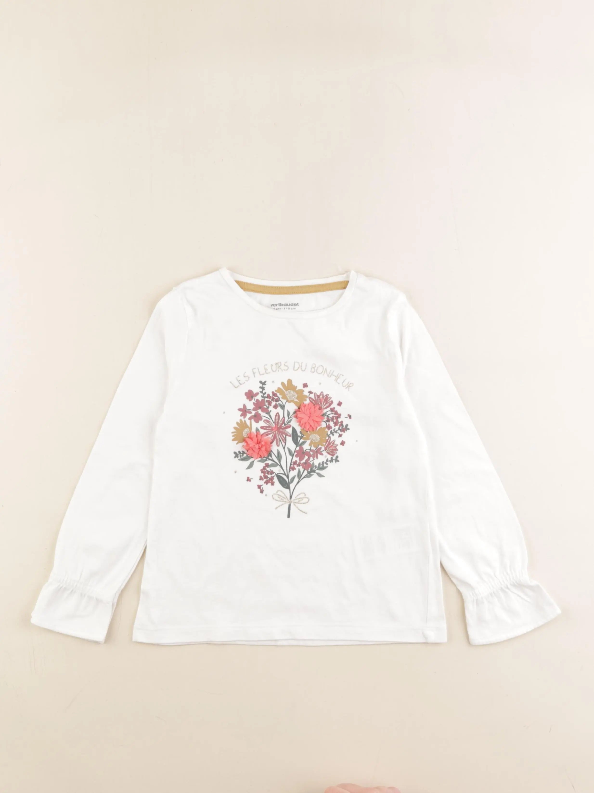 Vertbaudet - tee-shirt blanc - 5 ans