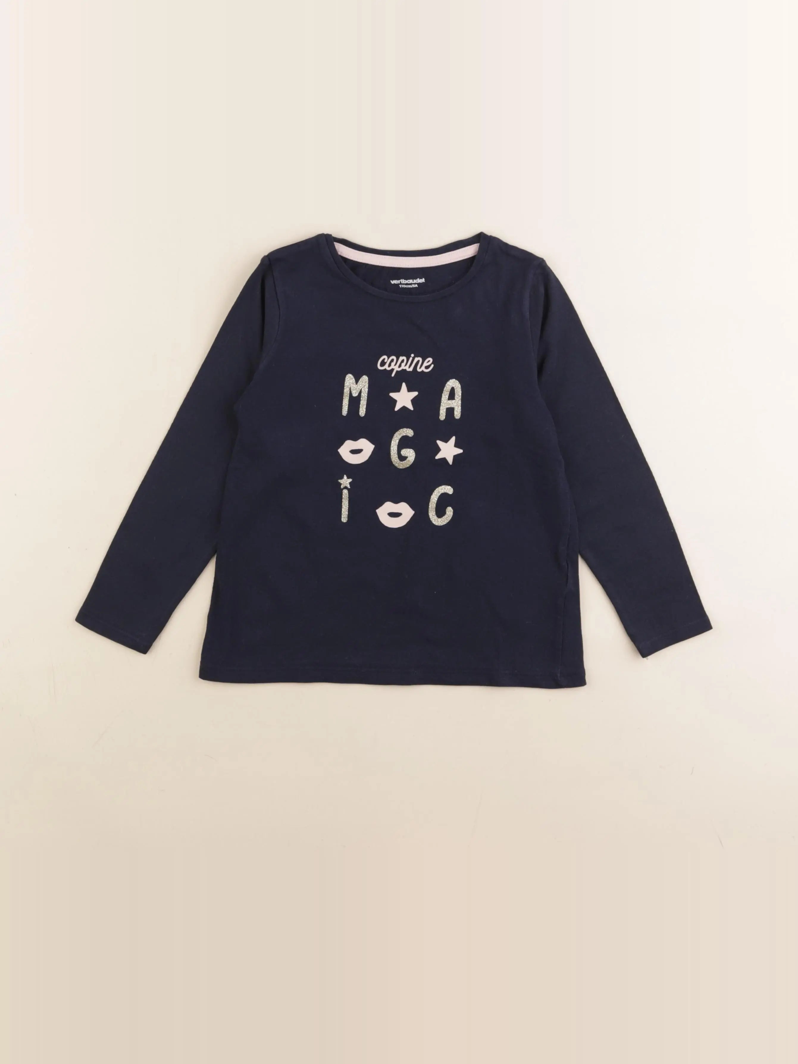 Vertbaudet - tee-shirt bleu - 5 ans