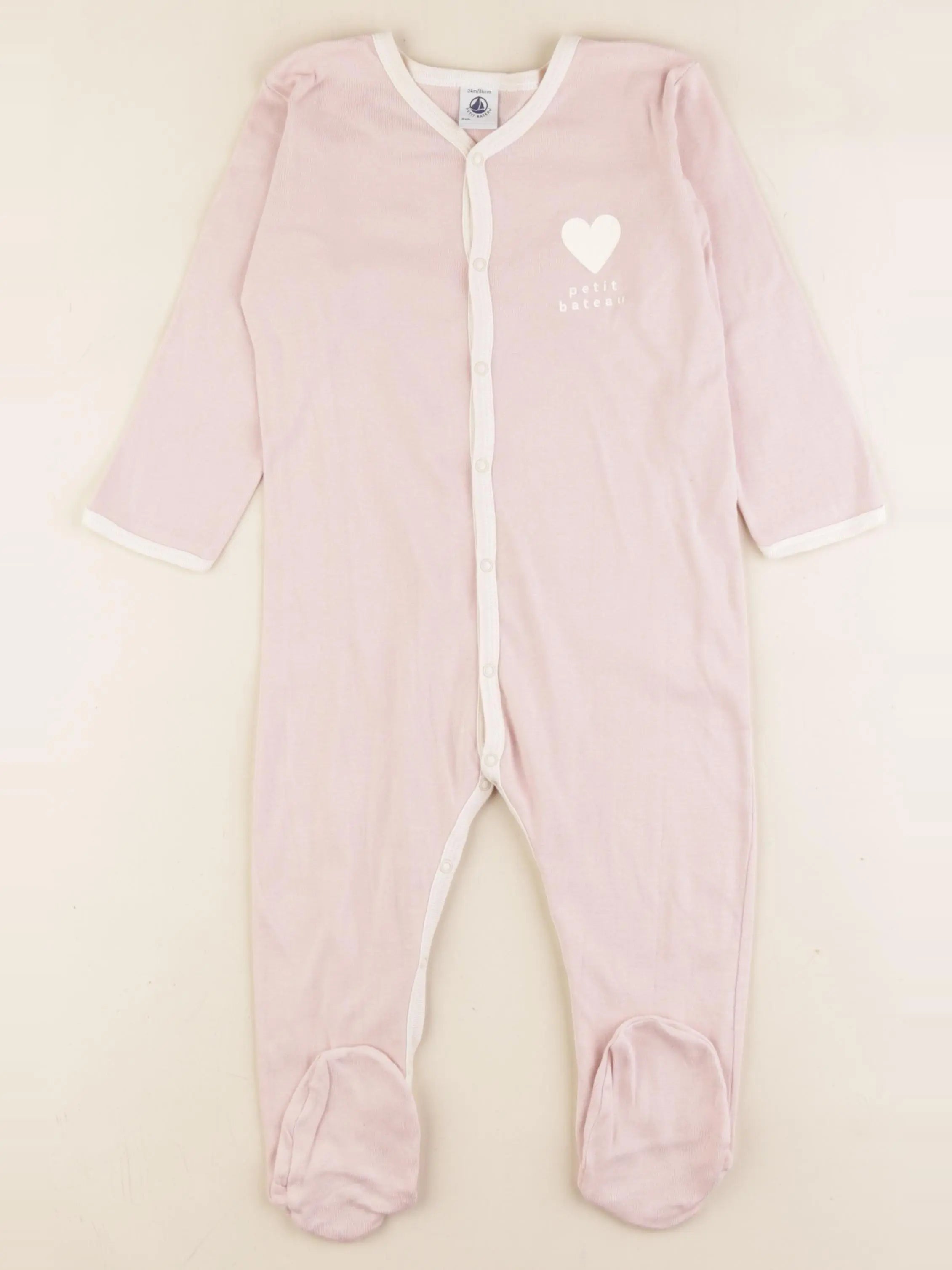 Petit Bateau - pyjama coton rose - 24 mois