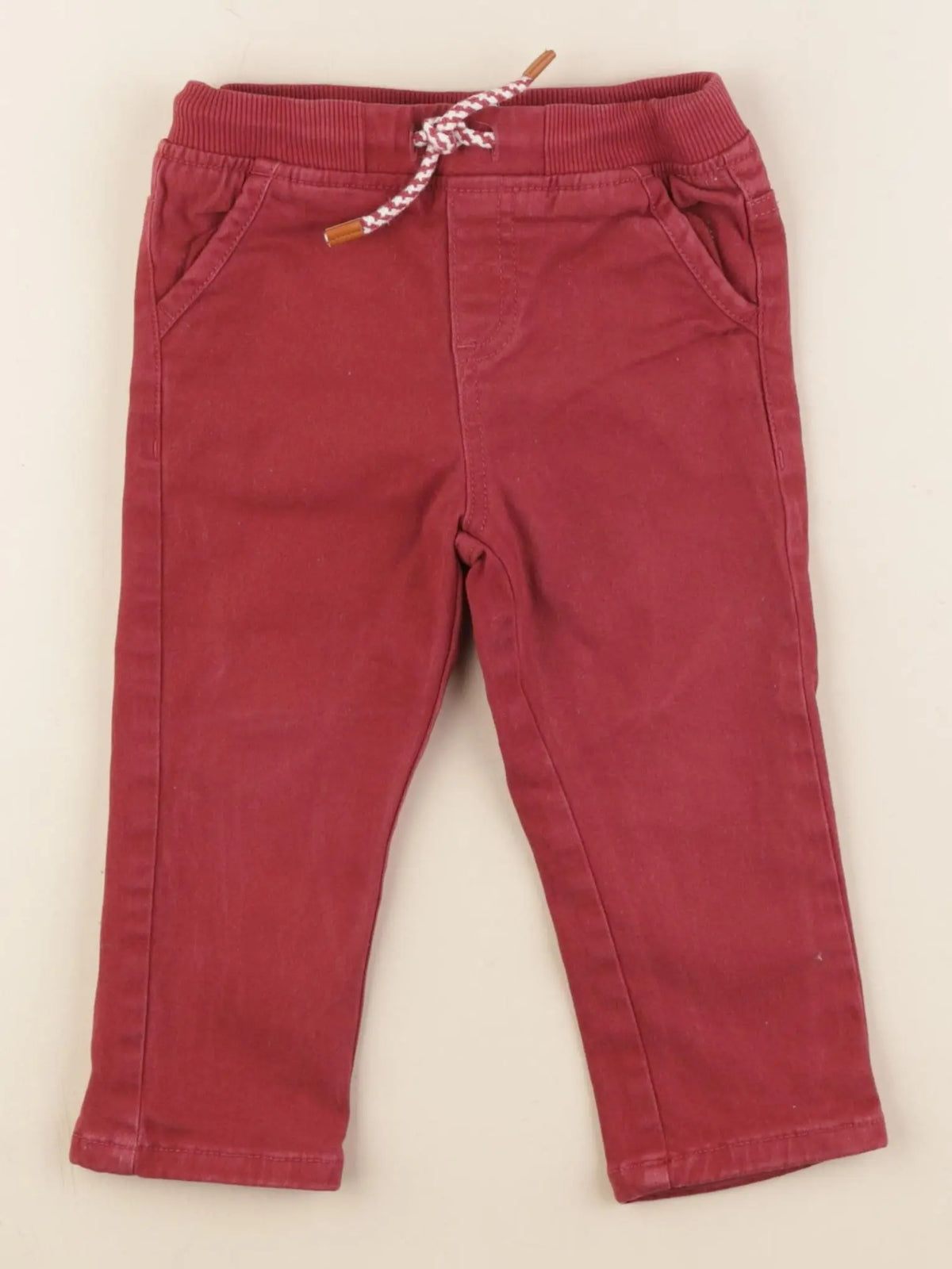 Vertbaudet - pantalon doublé rouge - 24 mois