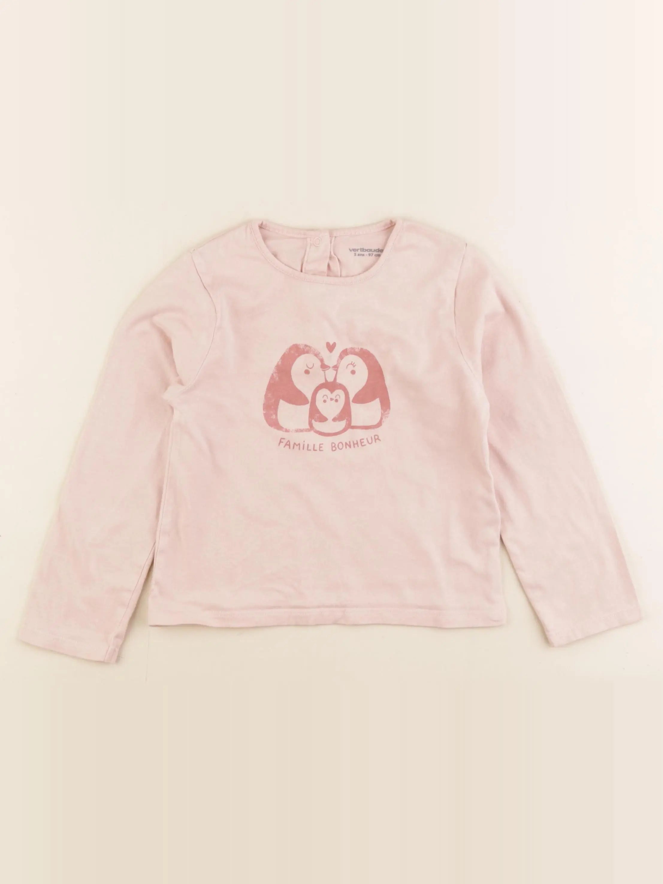 Vertbaudet - tee-shirt rose - 36 mois