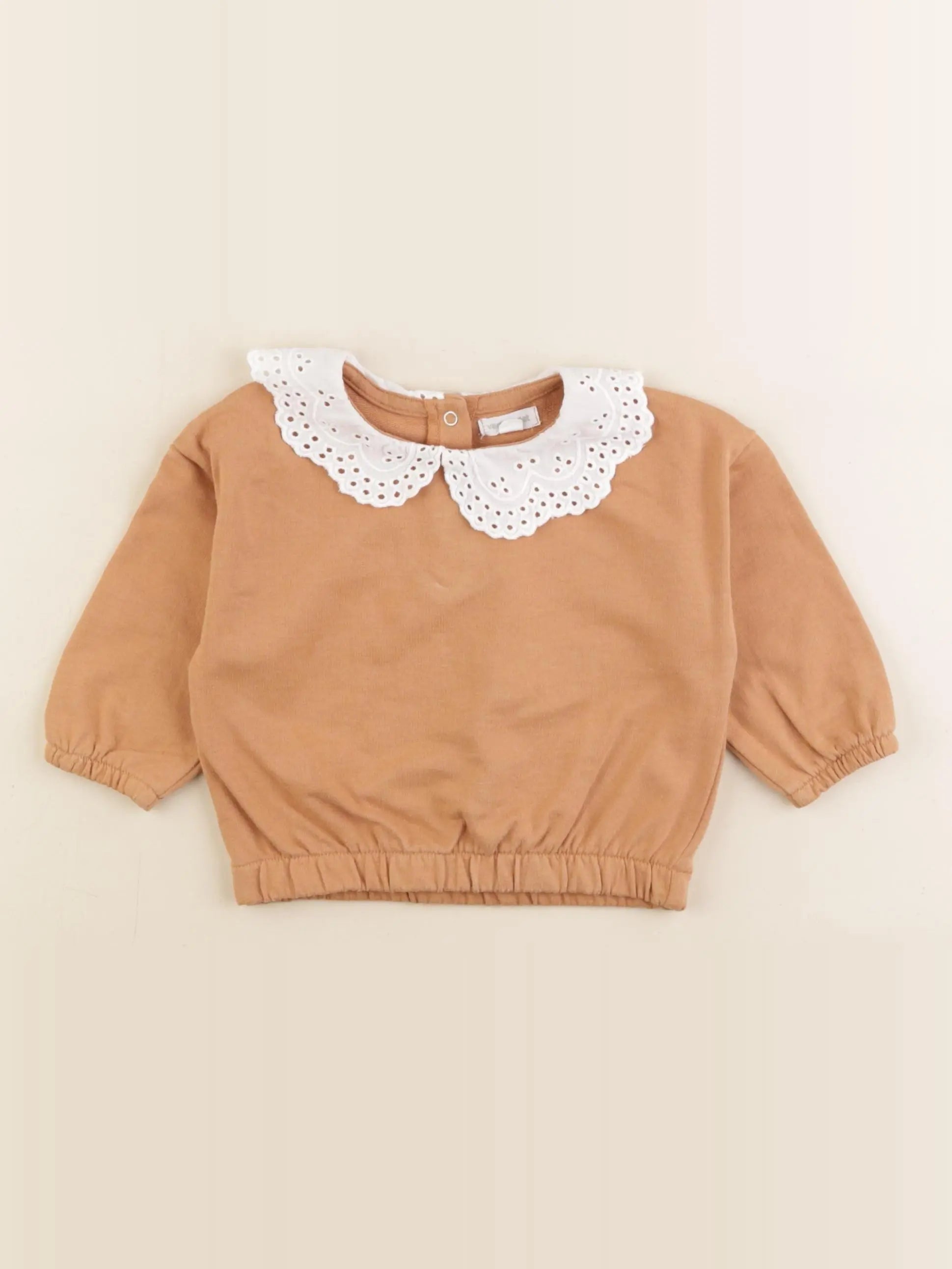 Vertbaudet - sweat marron - 9 mois