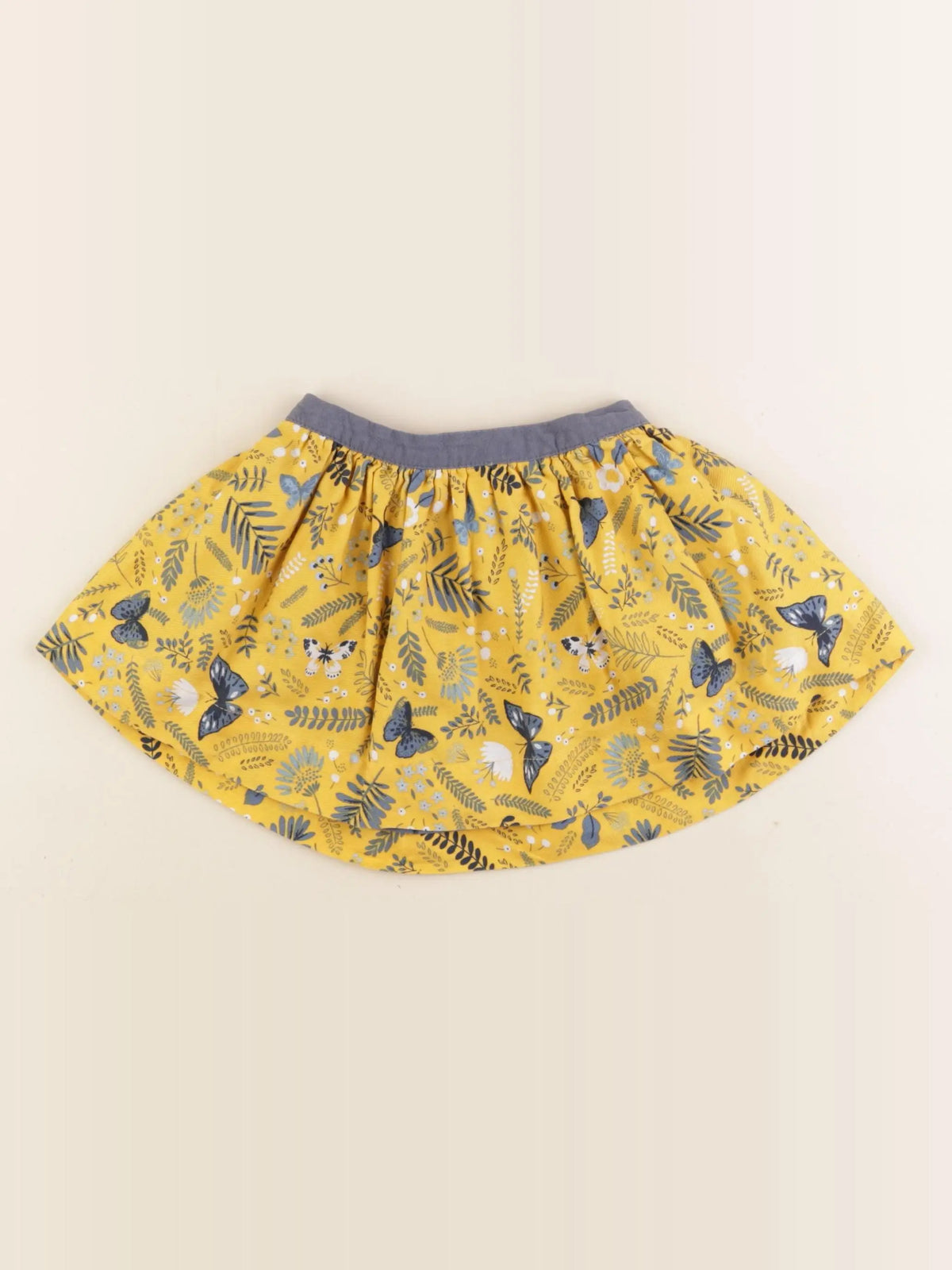 Vertbaudet - jupe réversible bleu, jaune - 2 ans