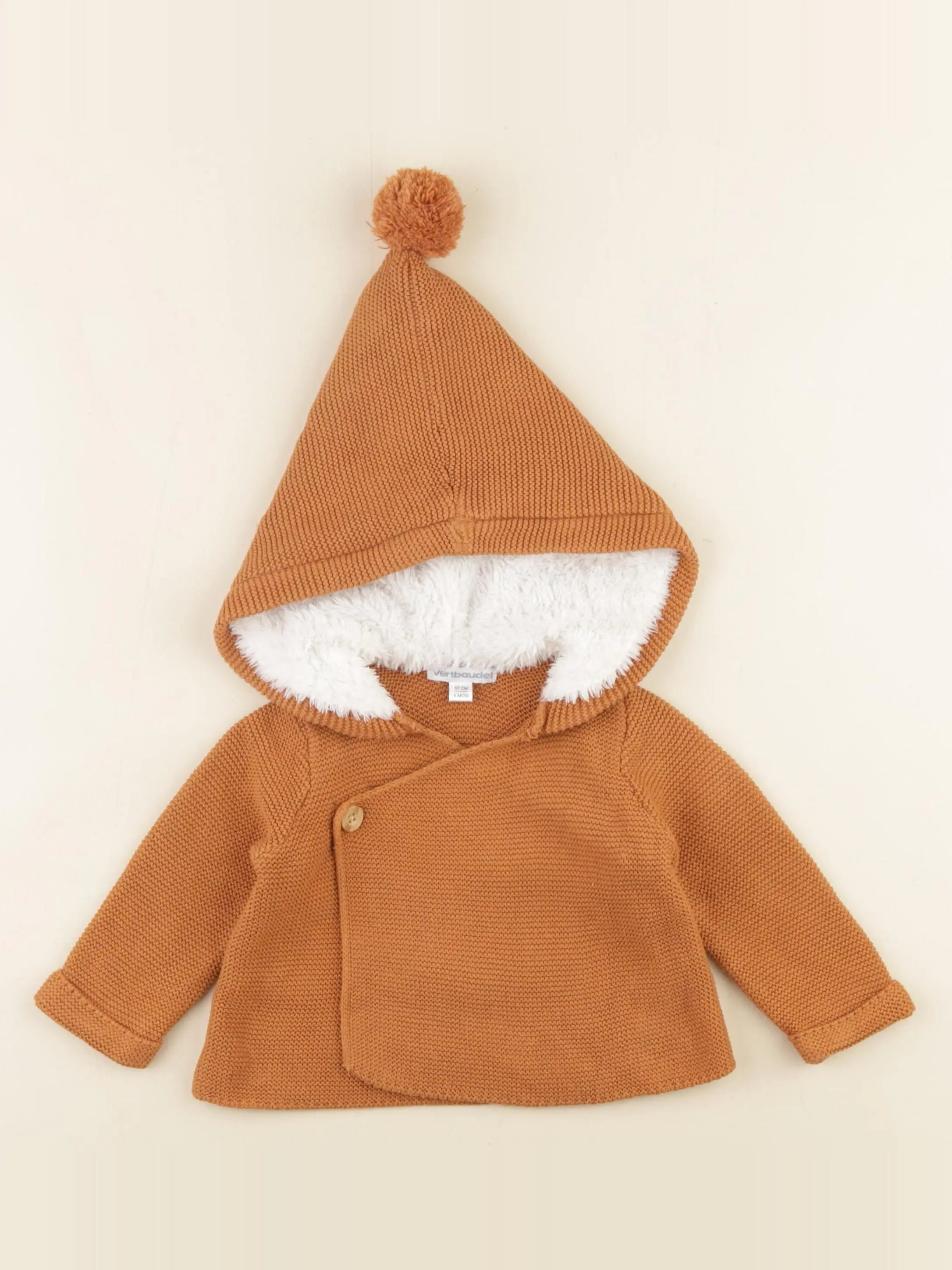 Vertbaudet - gilet marron - 6 mois