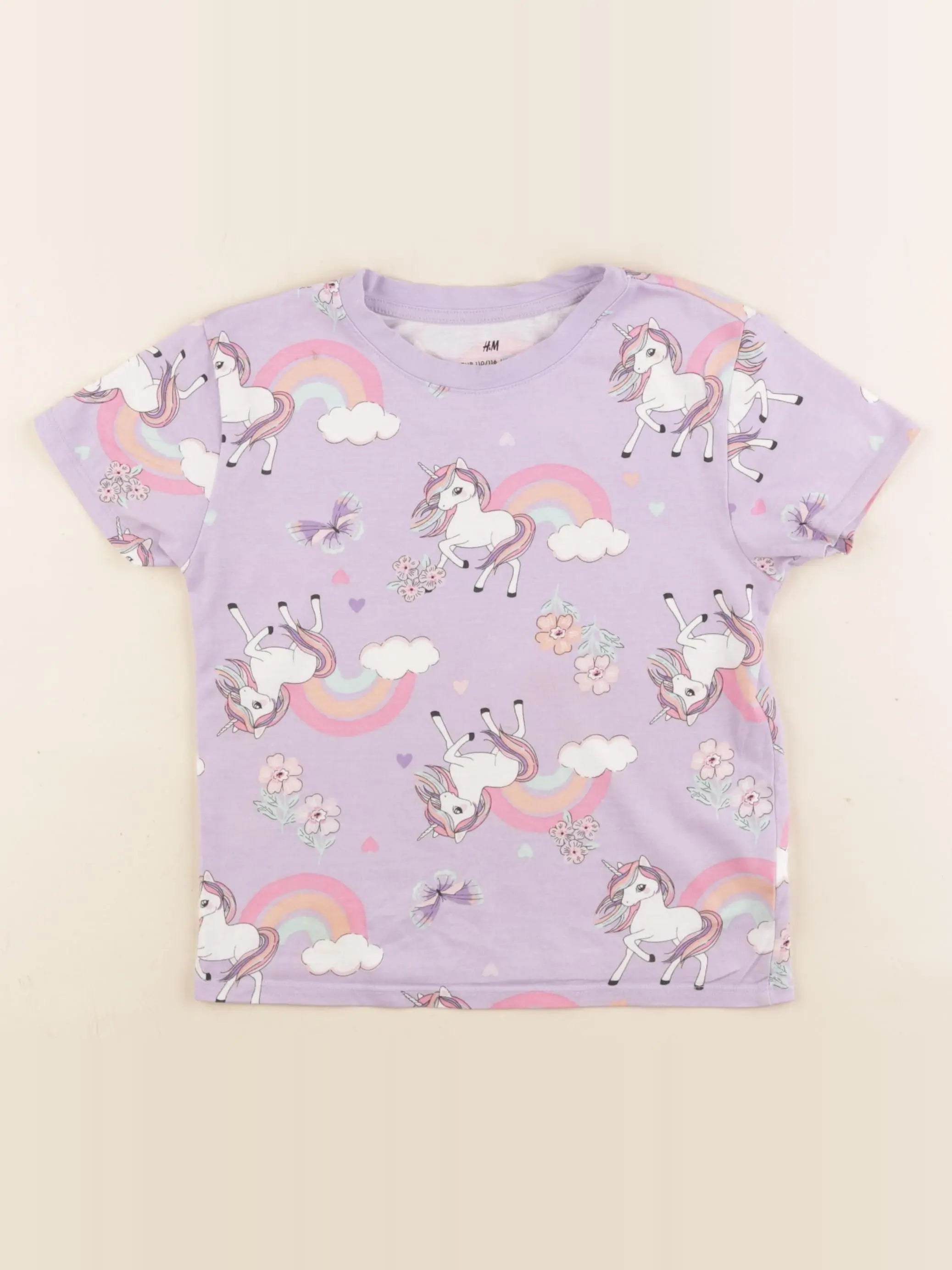 H&M - tee-shirt violet - 4/6 ans