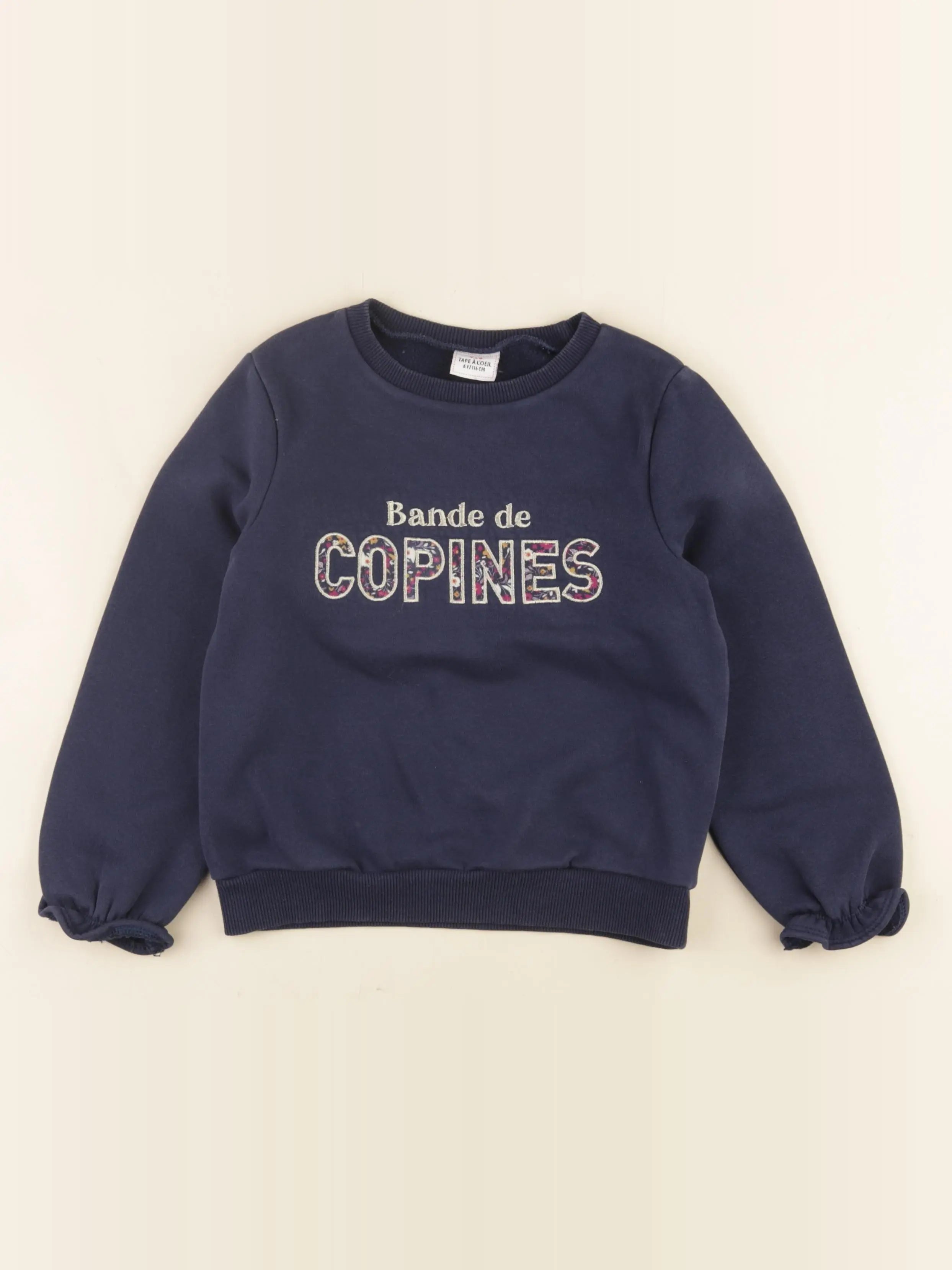 Tape à l'oeil - sweat bleu - 6 ans