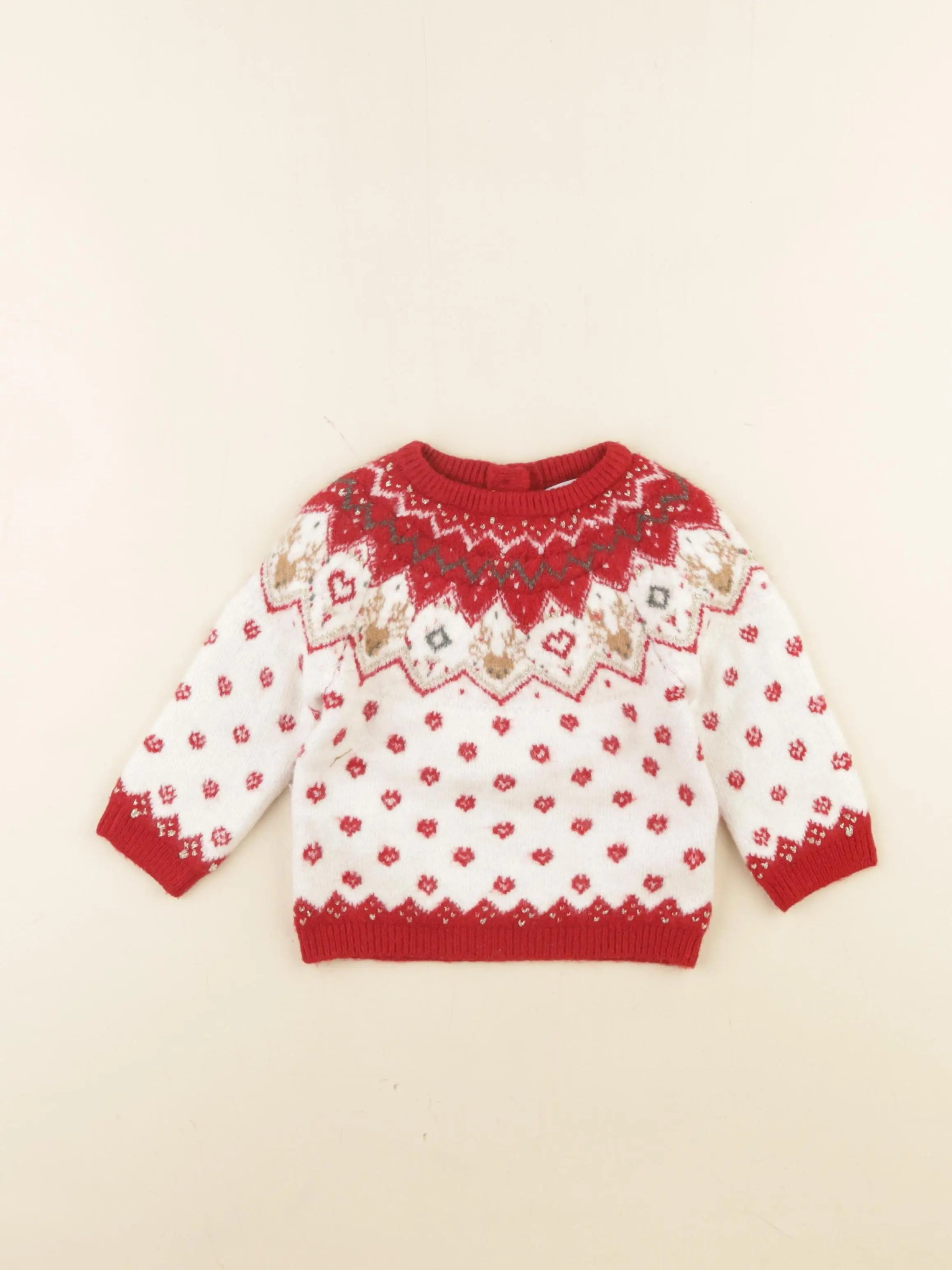 Vertbaudet - pull rouge - 9 mois