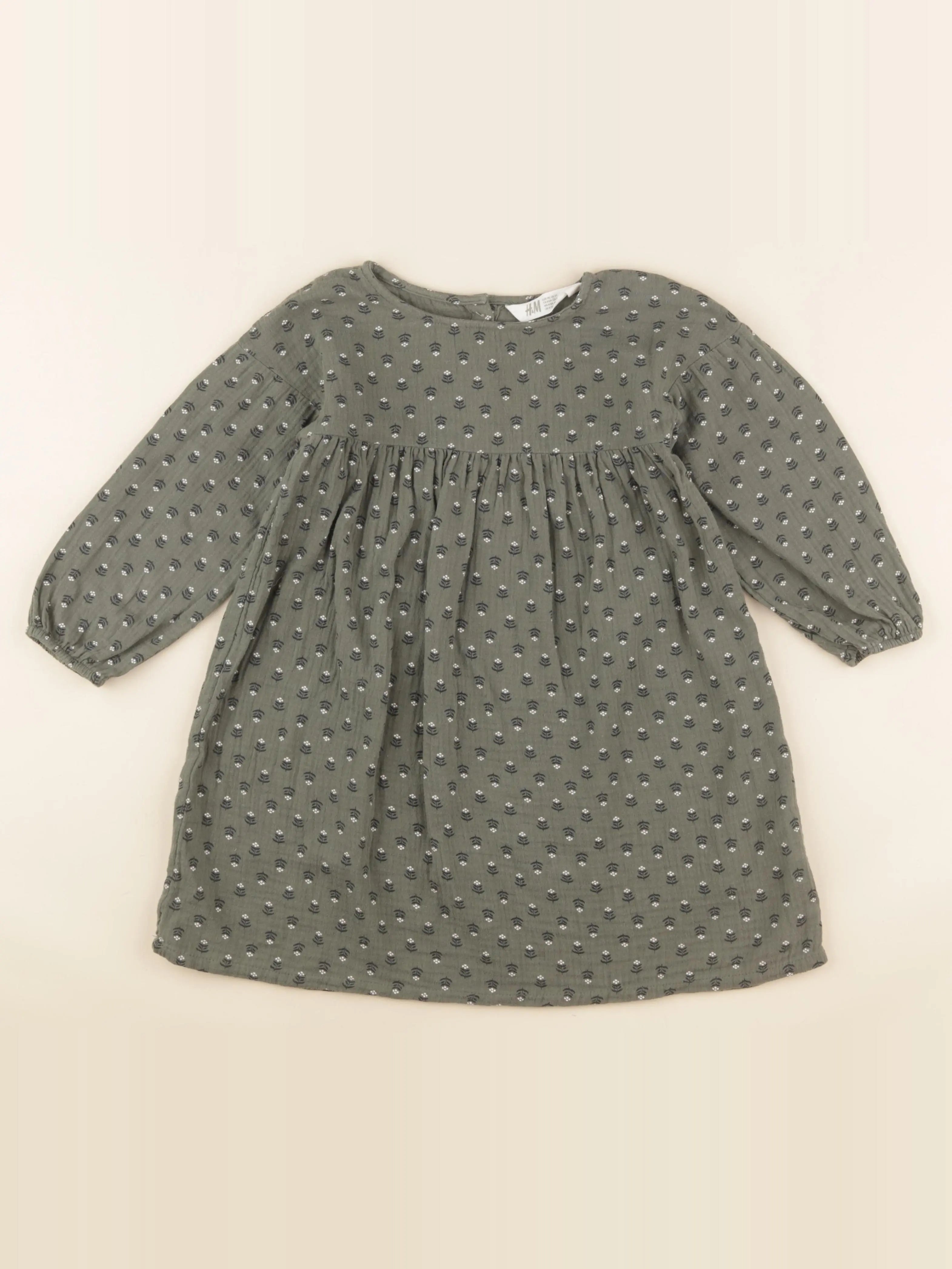H&M - robe vert - 4/5 ans