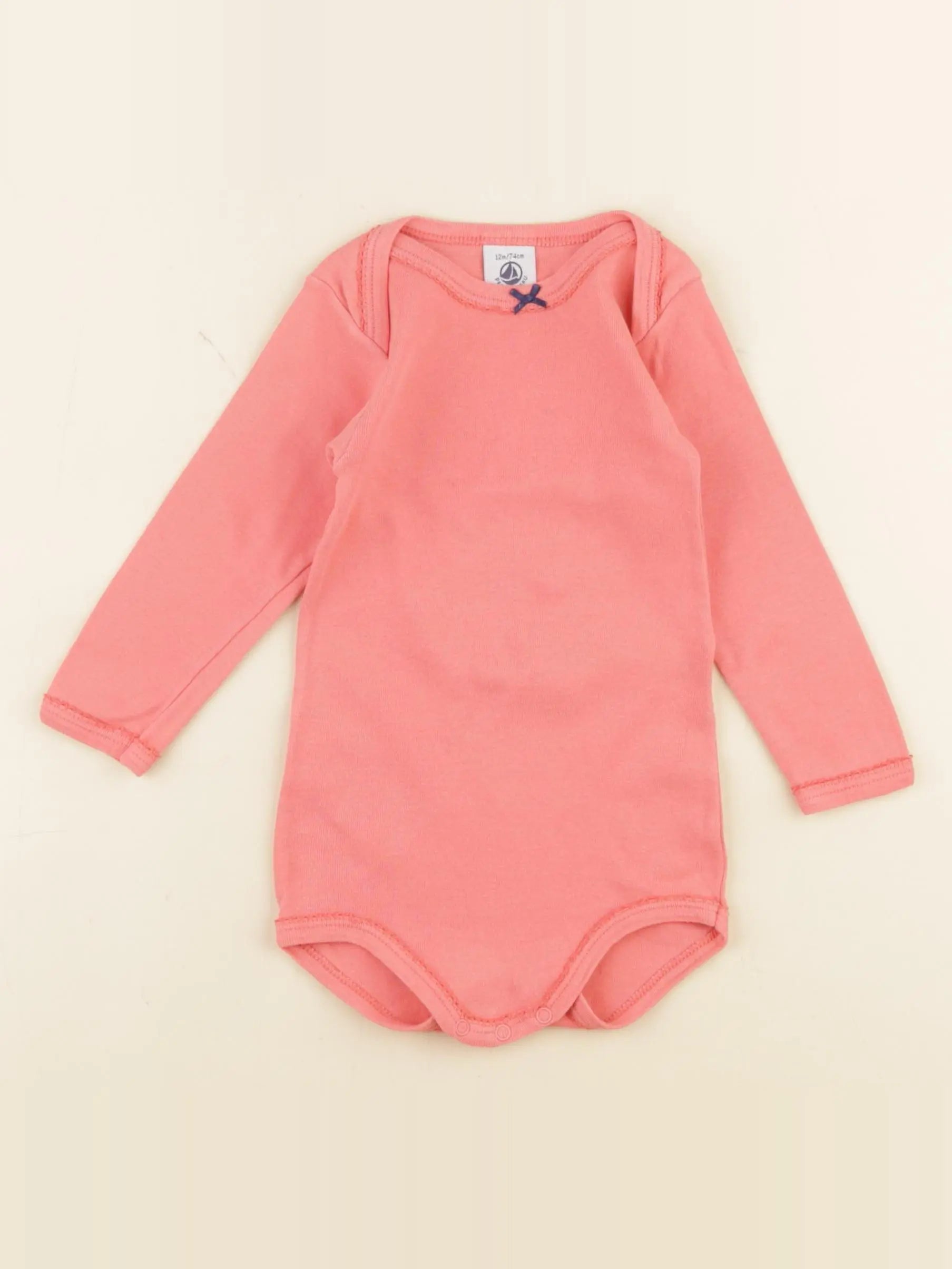 Petit Bateau - body orange - 12 mois