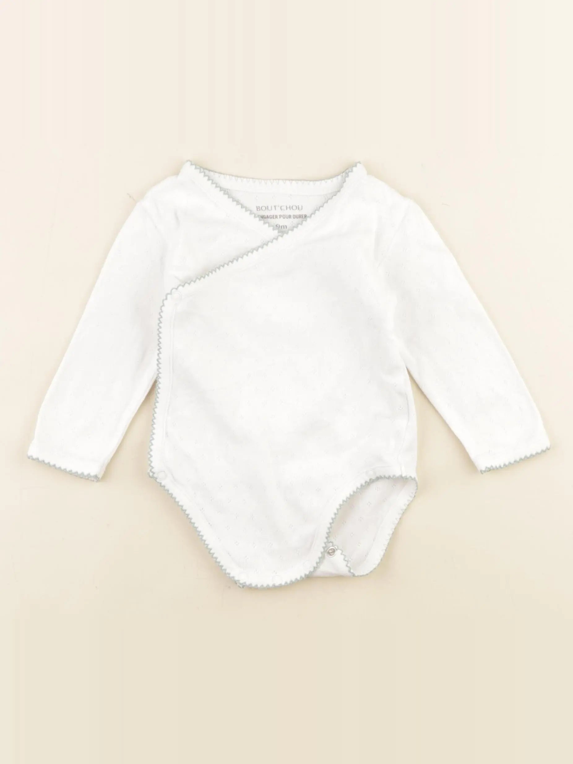 Boutchou - body blanc, vert - 9 mois