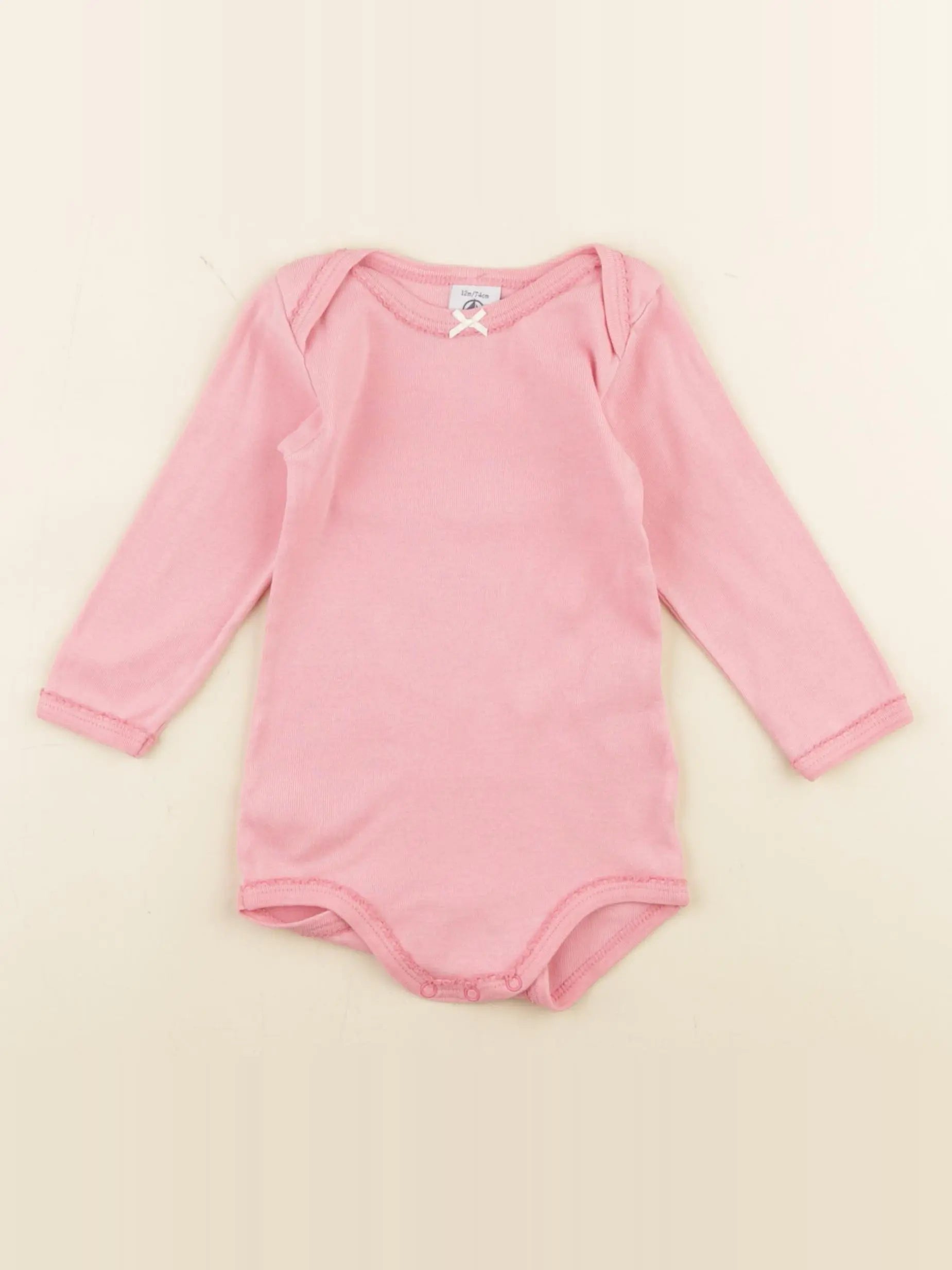 Petit Bateau - body rose - 12 mois