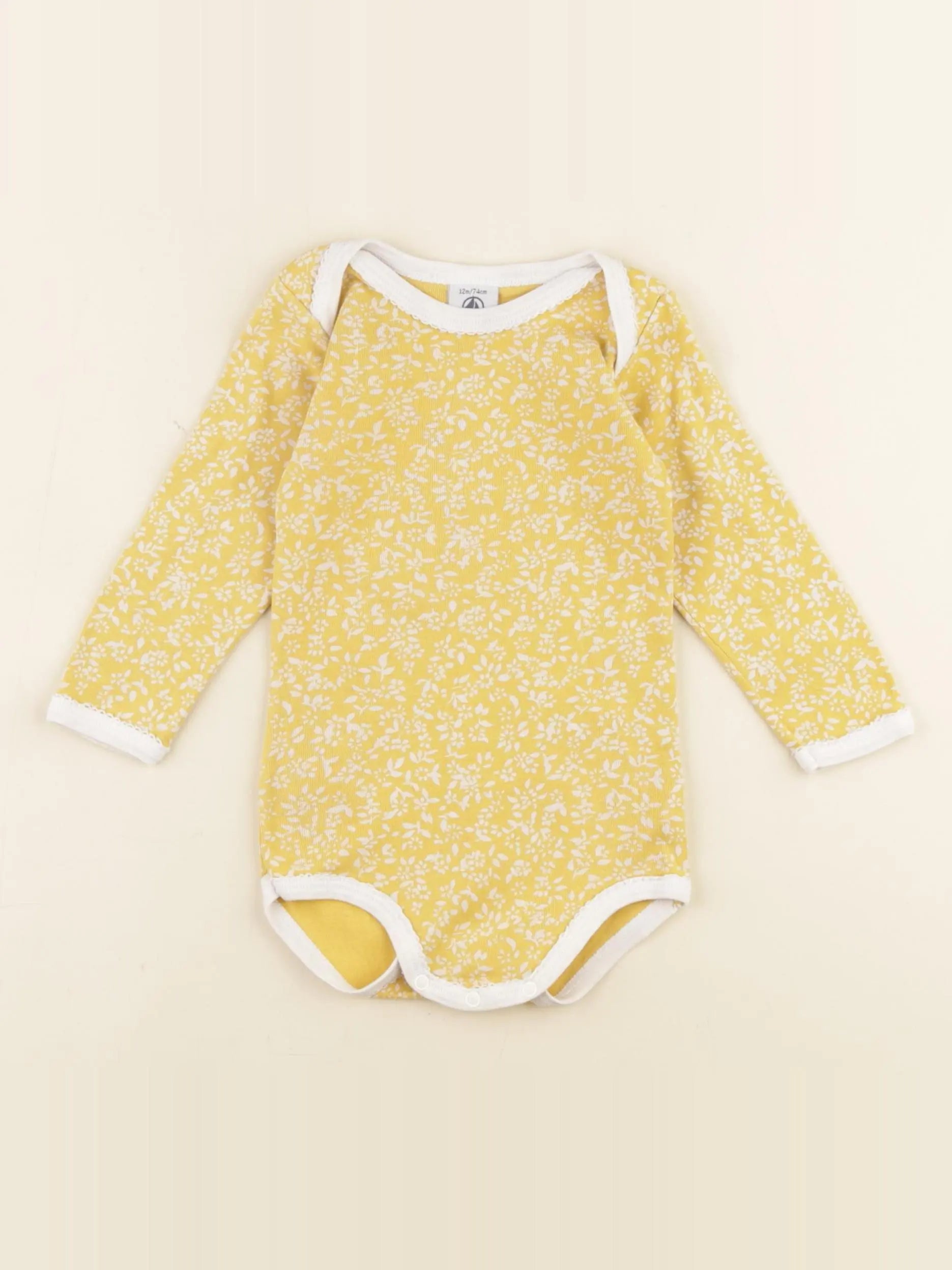 Petit Bateau - body jaune - 12 mois