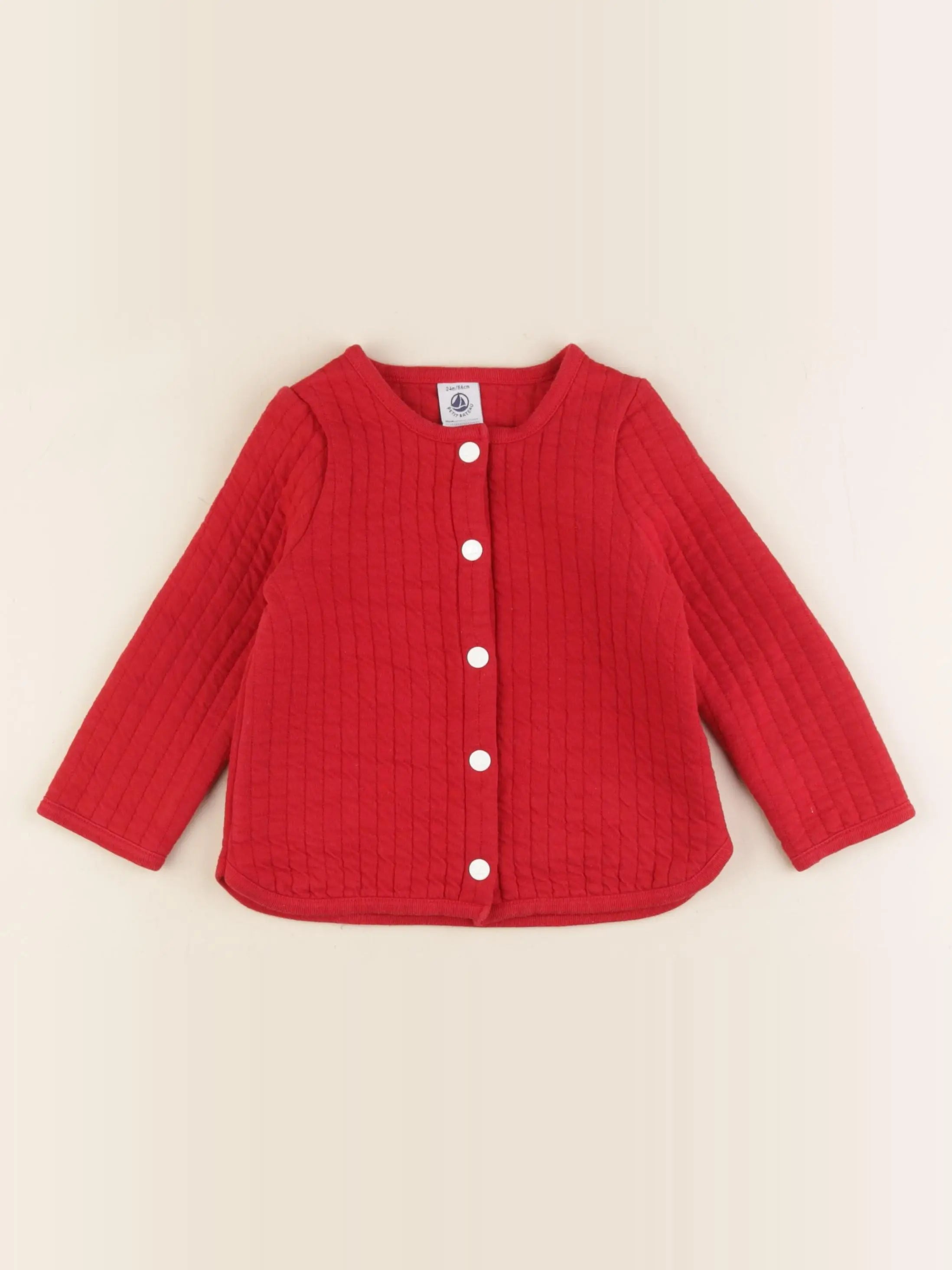 Petit Bateau - sweat rouge - 24 mois