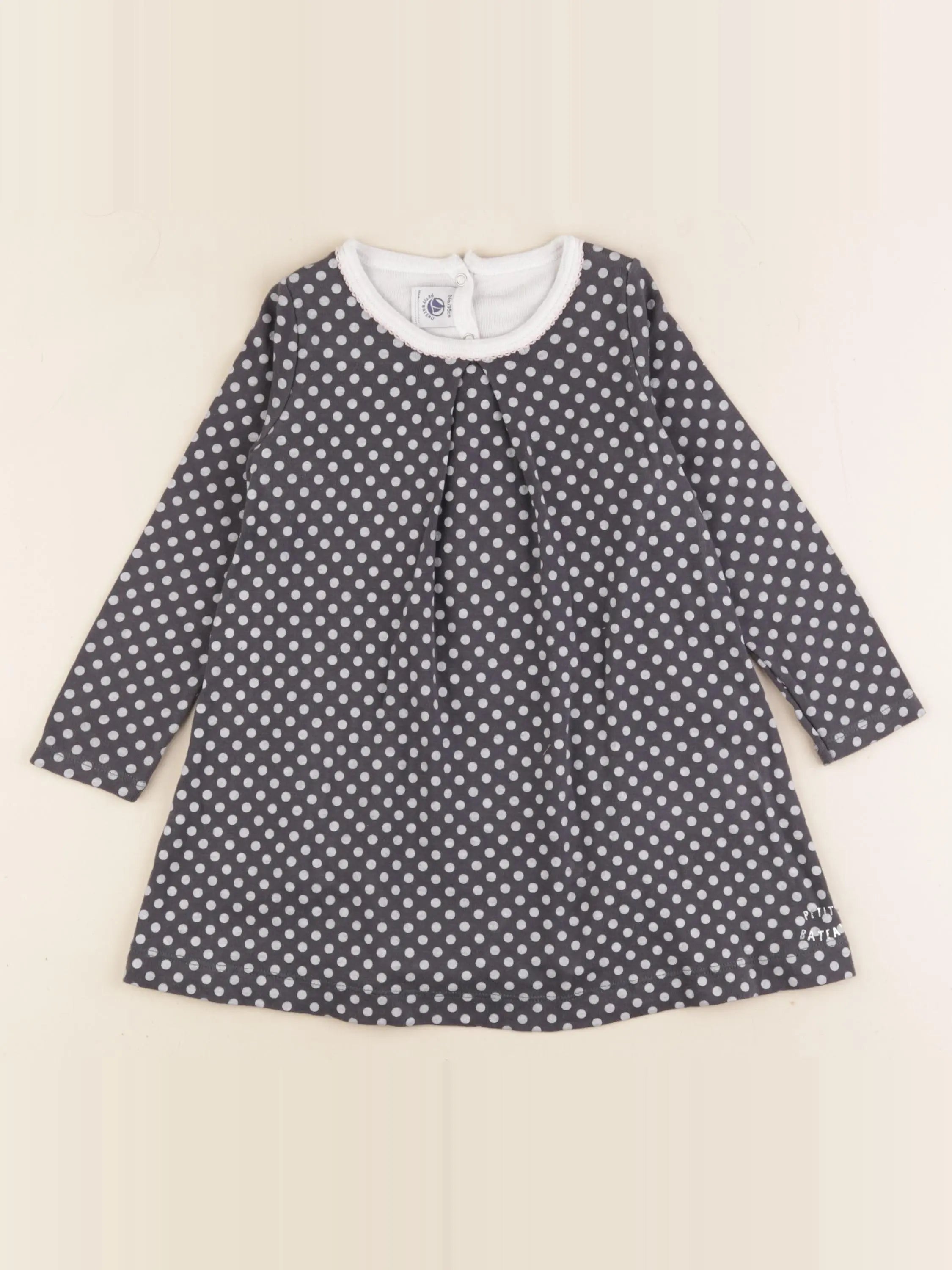 Petit Bateau - robe gris - 36 mois