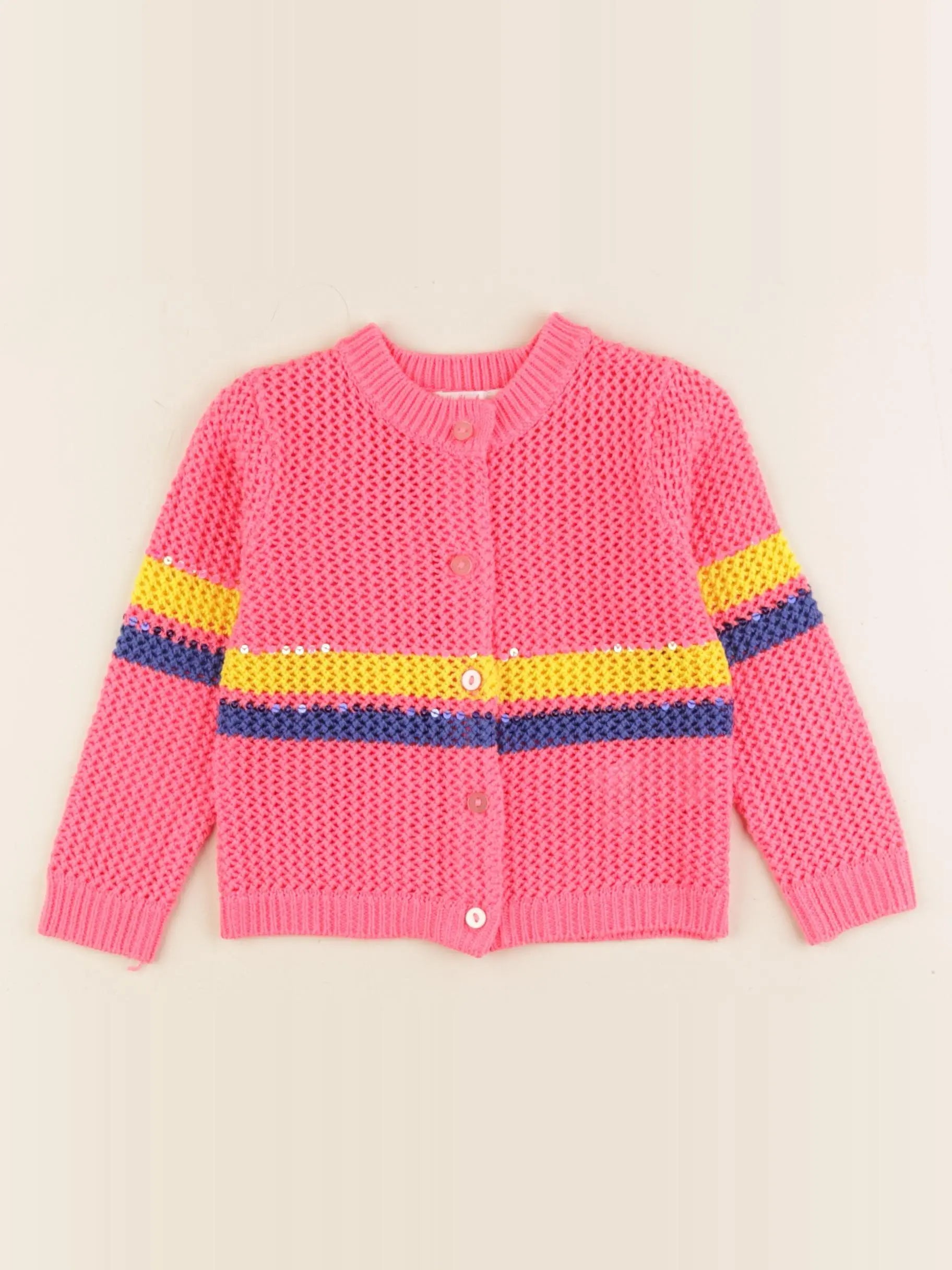Billie Blush - gilet rose fluo - 2 ans