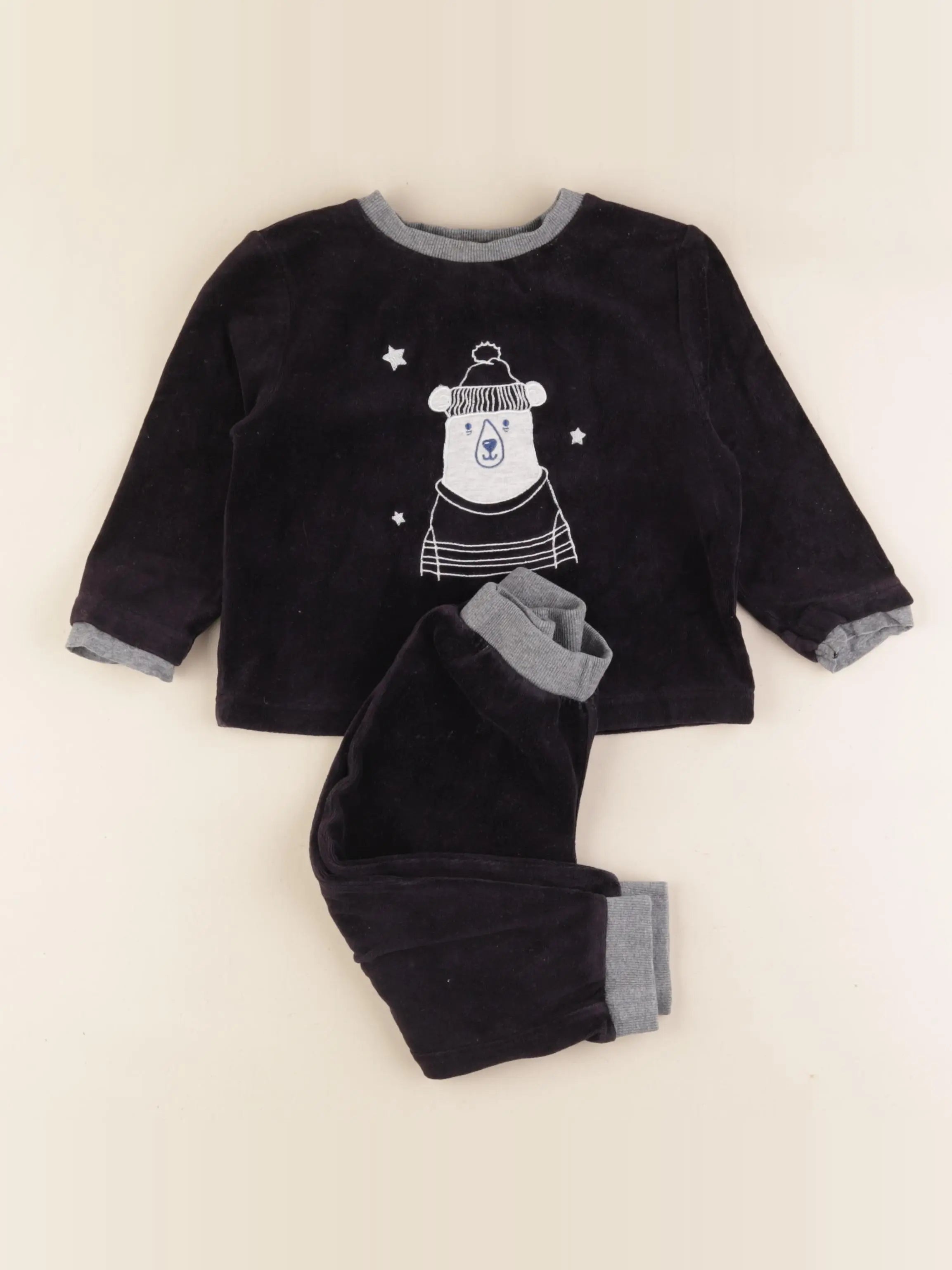 Cyrillus - pyjama velours bleu - 2 ans