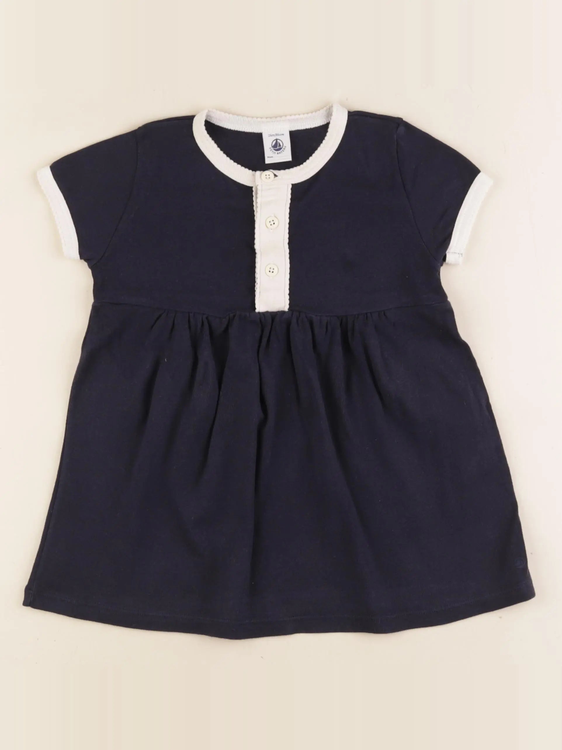 Petit Bateau - robe bleu - 24 mois