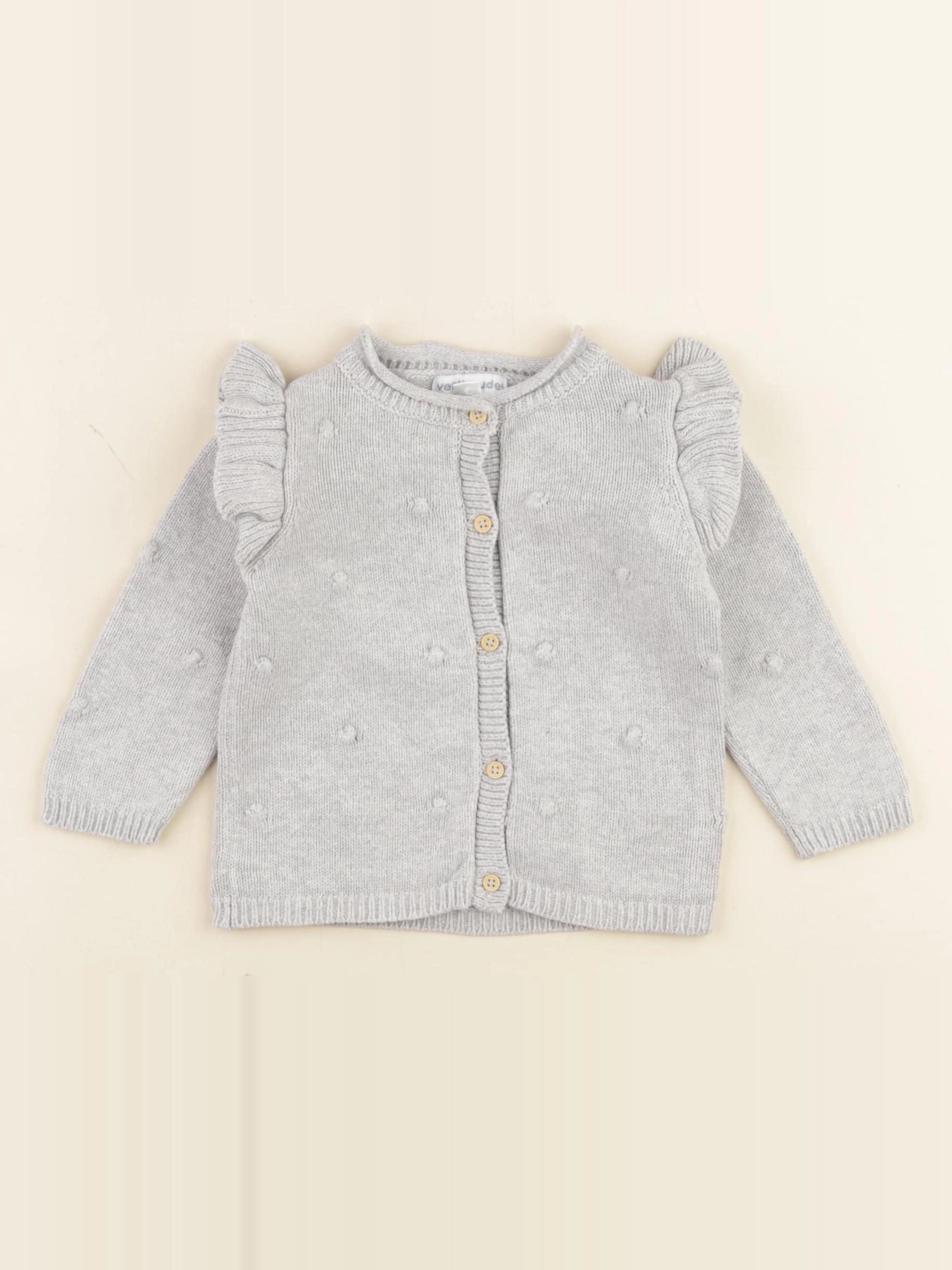 Vertbaudet - gilet gris - 6 mois