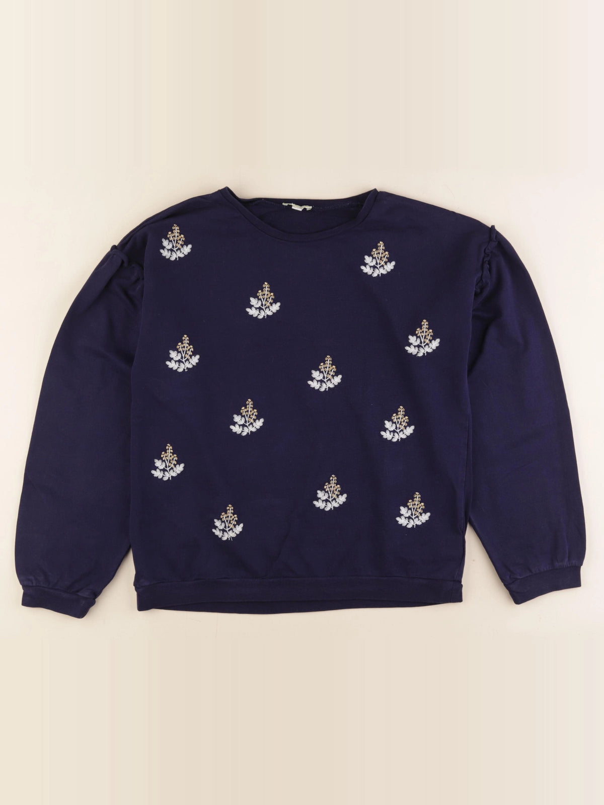 Vertbaudet - sweat bleu, or - 12 ans